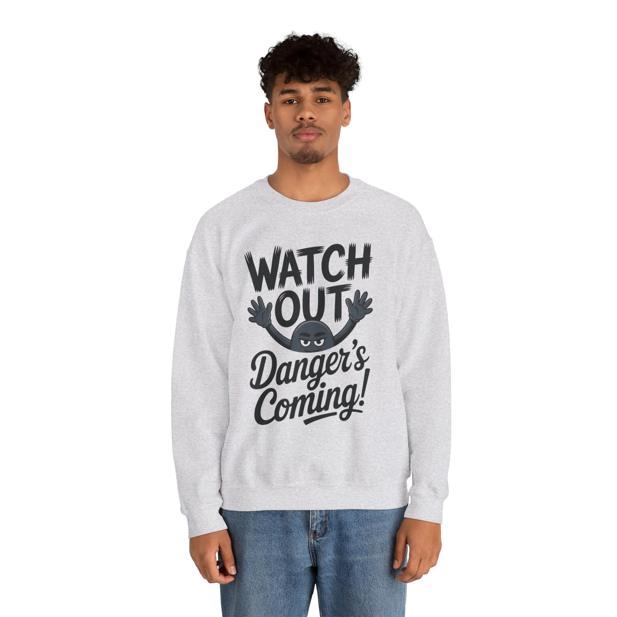 Mens Casual Crewneck Sweatshirt with Warning Message, Funny Gift for Friends, Cozy Layer for Everyone, Great for Halloween, Fall - Image 5