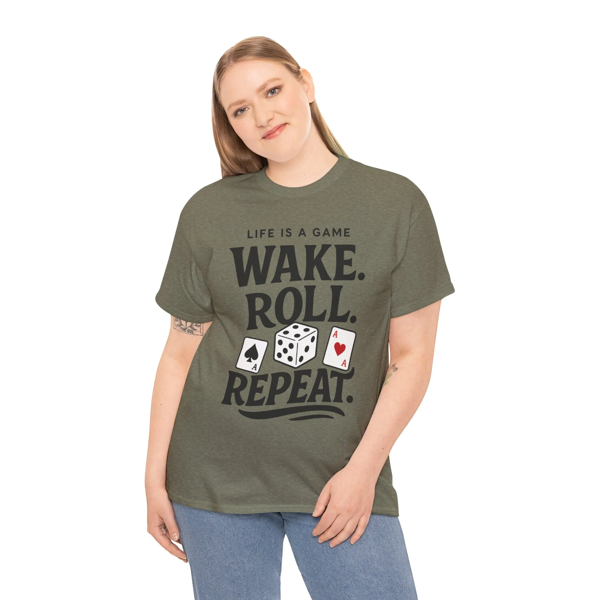Game On Unisex Heavy Cotton Tee, Perfect for Gamers, Funny Dice & Cards Shirt, Unisex Gambling Gift, Birthday Celebrations - Image 11
