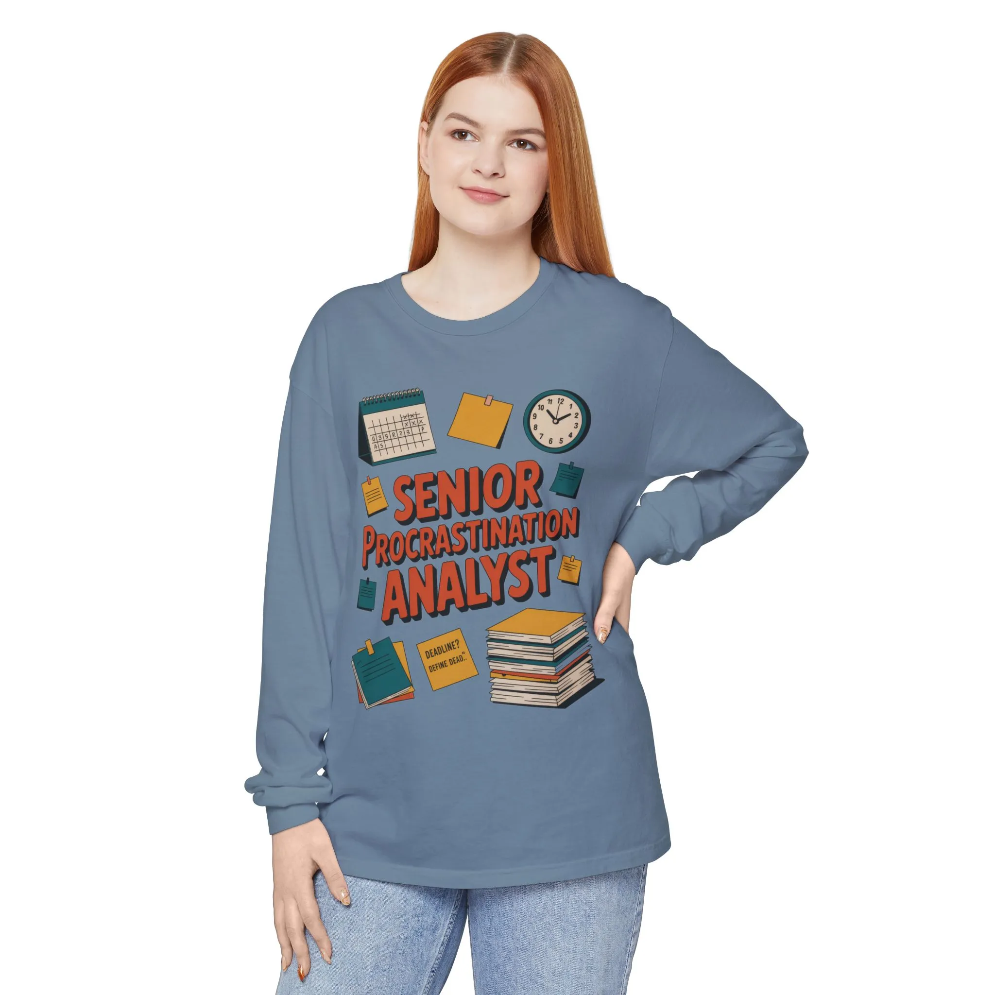 Senior Procrastination Analyst Long Sleeve Tee, Funny Work Shirt,Gift for Analysts, Office Humor, Meme Long Sleeve, Motivation Humor Apparel - Image 18