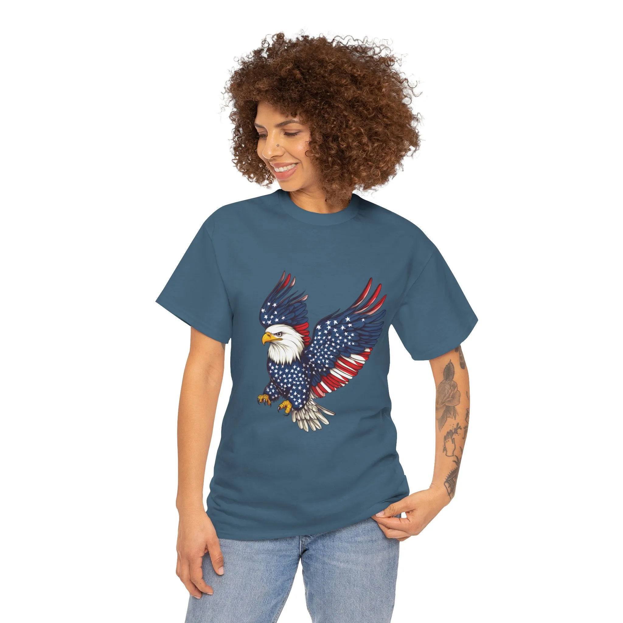 Patriotic Eagle Tee, Unisex Heavy Cotton T-Shirt for Independence Day, Memorial Day, Veterans Day, Gift for Nature Lovers, Casual Wear - Image 22
