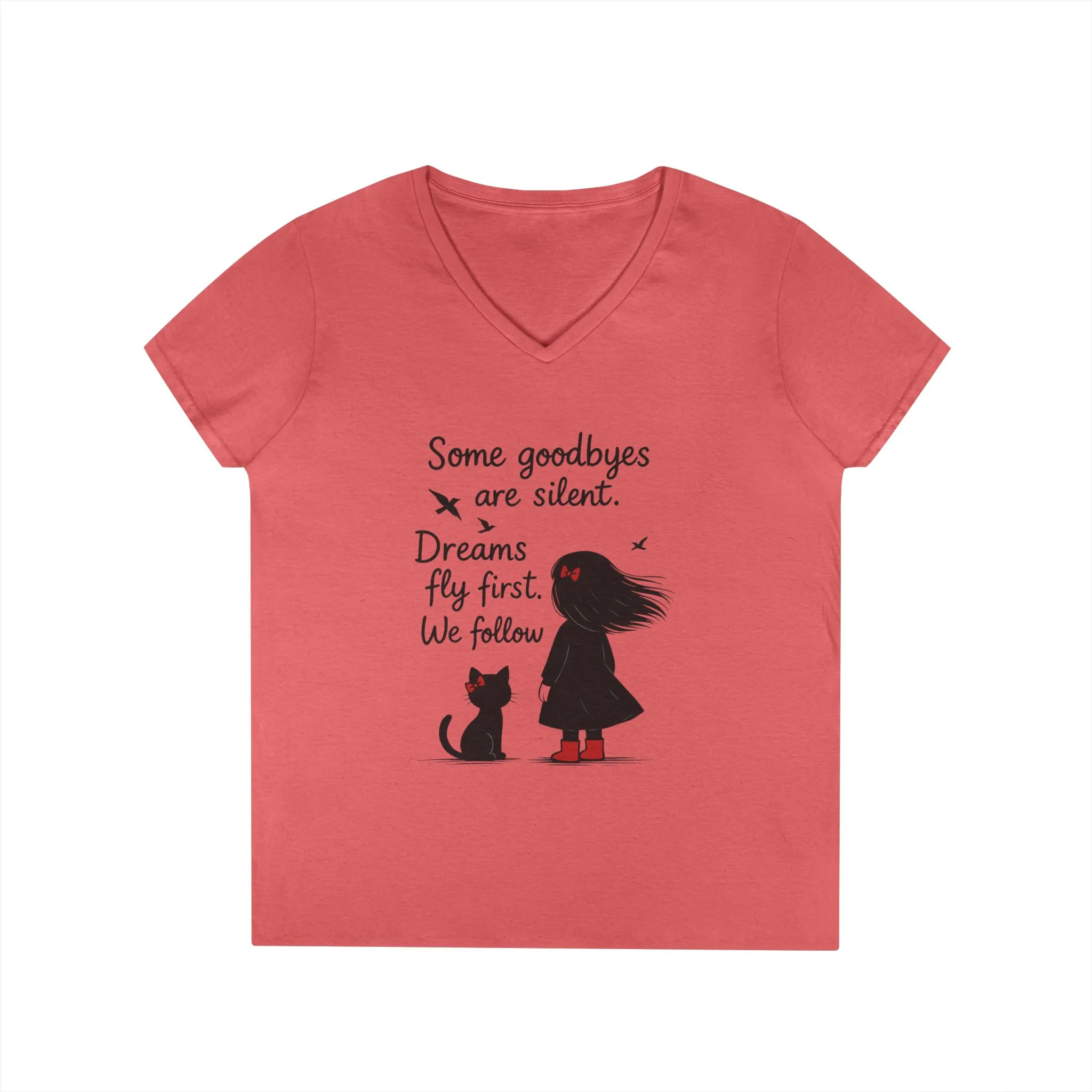 Inspirational V-Neck T-Shirt for Dreamers, Motivational Tee for Women, Gift for Friends, Stylish Graphic Top, Casual Everyday Wear - Image 4