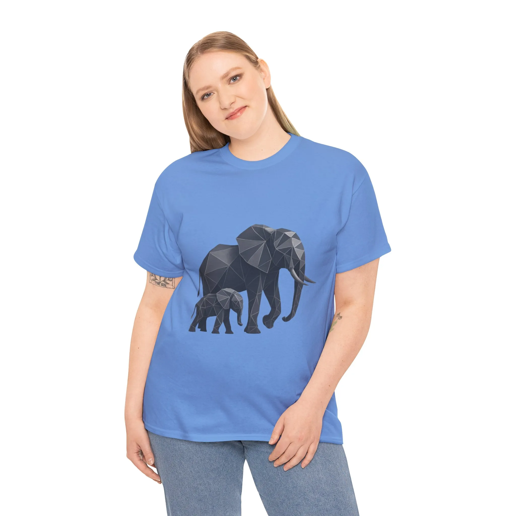 Geometric Elephant Tee - Minimalist Art Shirt, Nature Lover Gift, Animal Print T-Shirt, Unisex Cotton Tee, Eco-Friendly Wear - Image 30