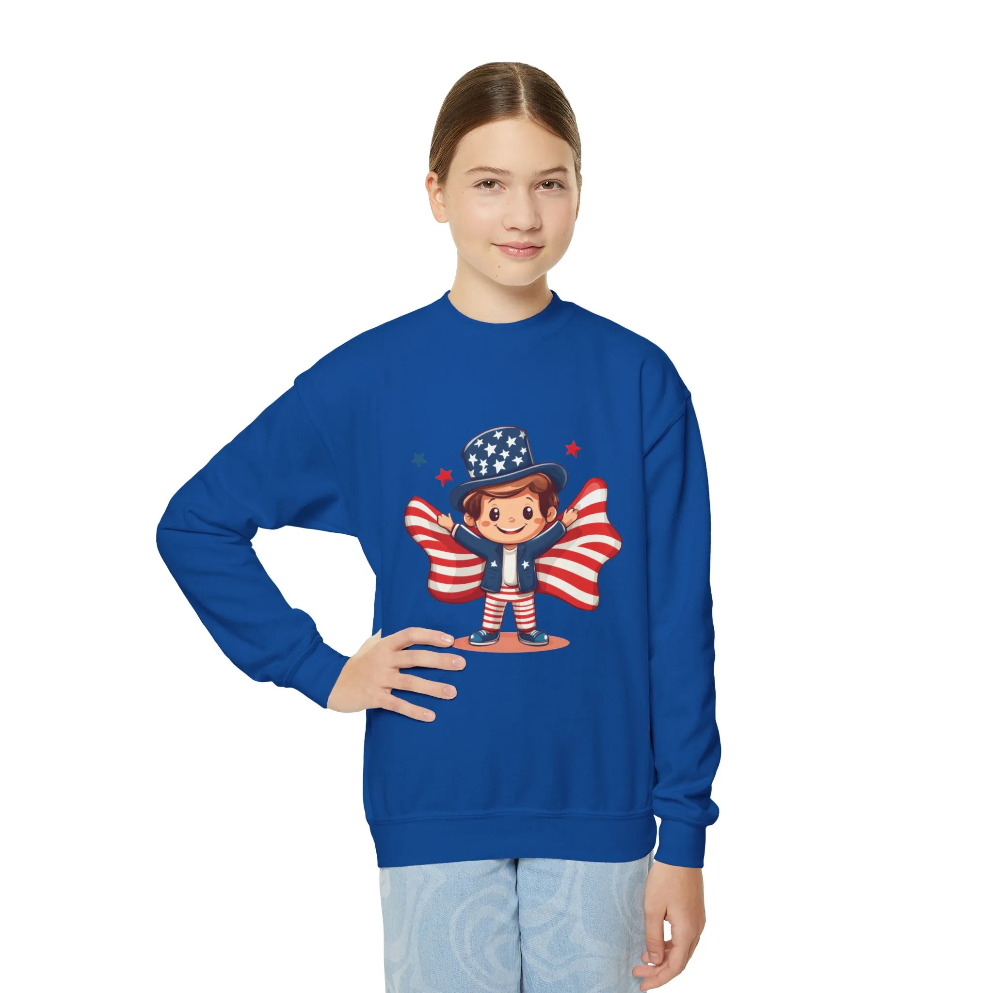Patriotic Youth Crewneck Sweatshirt, Kids Flag Sweatshirt, July 4th Outfit, Independence Day Gear, Americana Sweatshirt, Holiday Clothing - Image 15