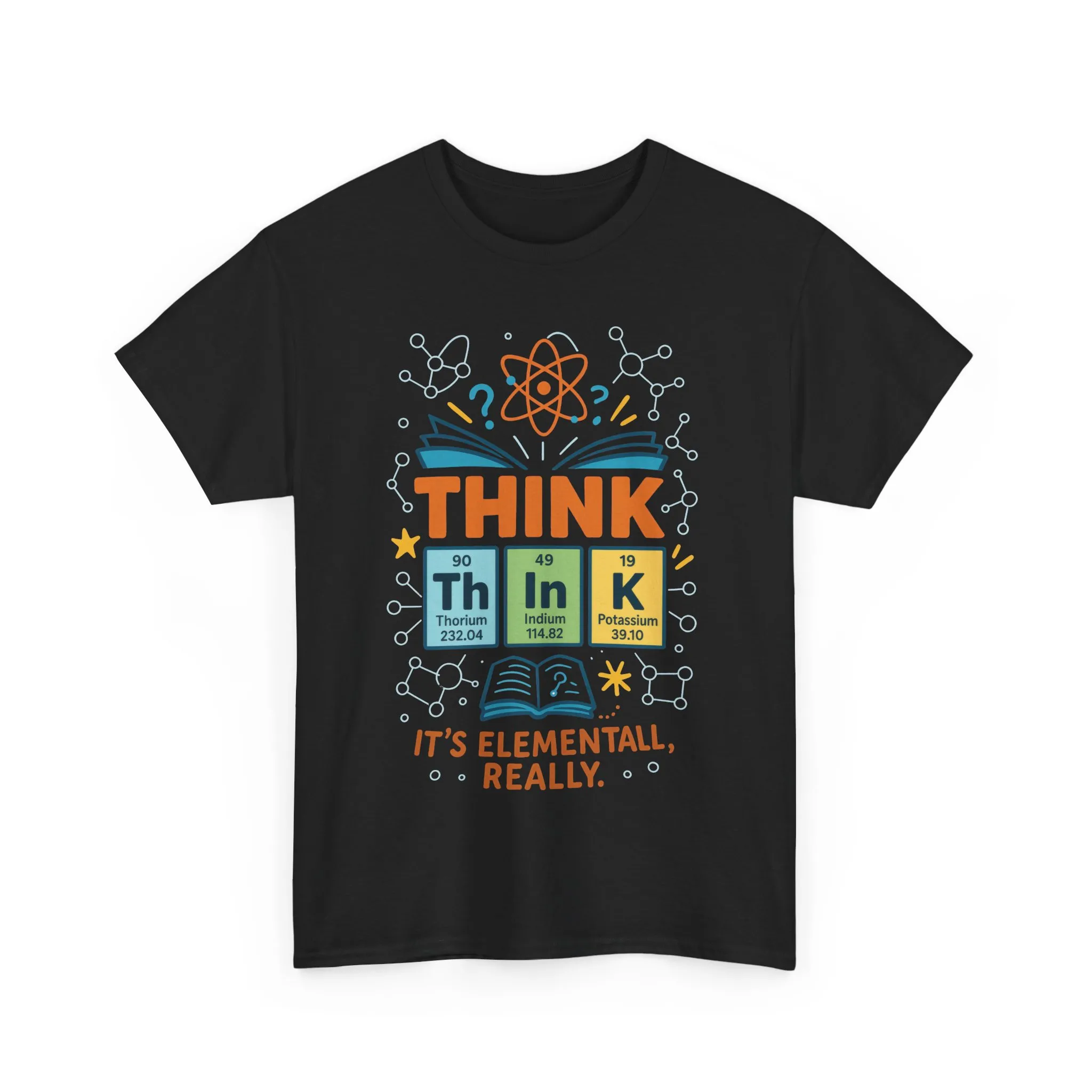 Funny Mens Science T-Shirt, THINK Element Periodic Table Shirt, Smart Geek Nerd Tee for Him, Ideal for Science Lovers, Geeky Apparel - Image 2