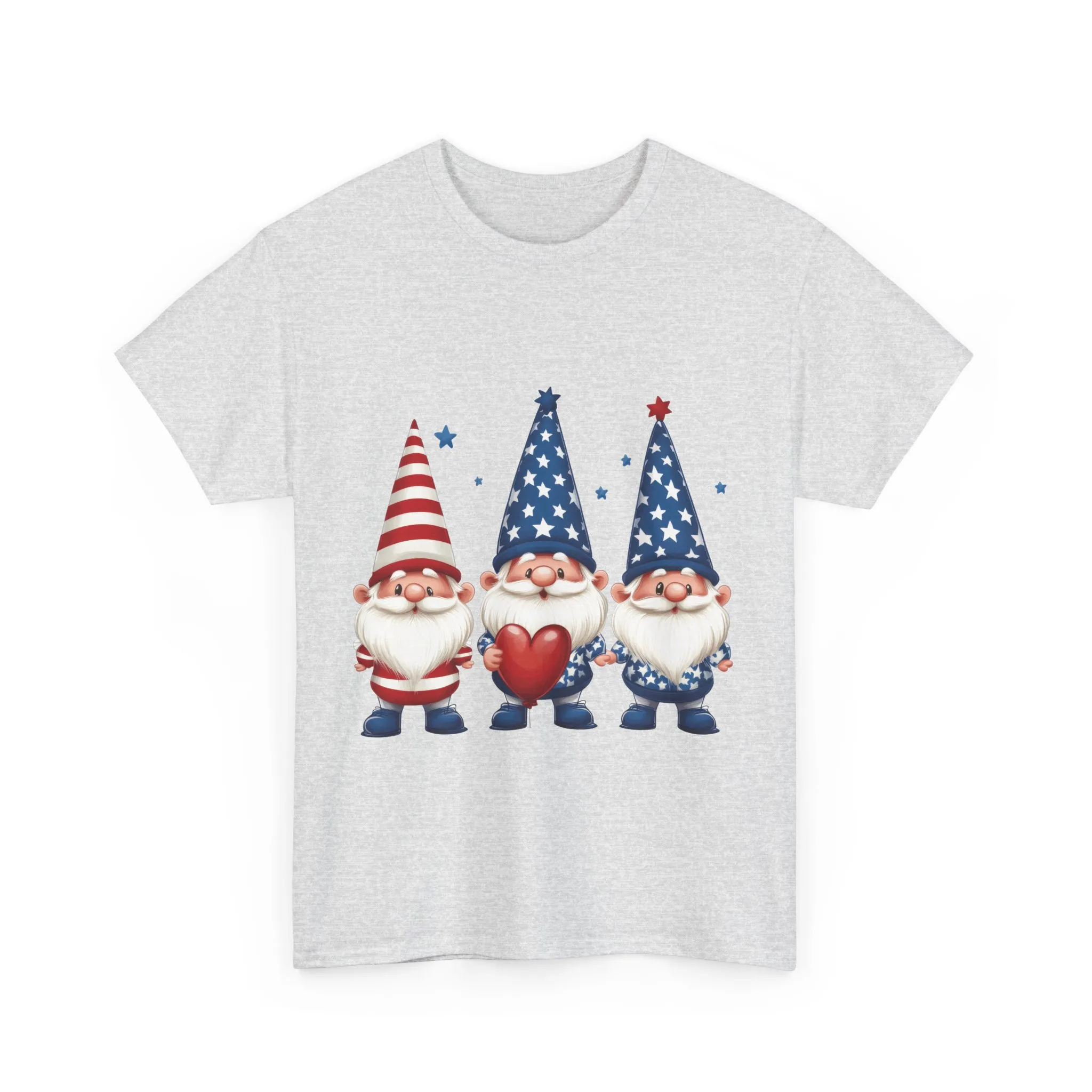 Patriotic Gnome Unisex Heavy Cotton Tee - Cute Tee for Independence Day, Casual Wear, Gift for Gnome Lovers, Summer Style - Image 7