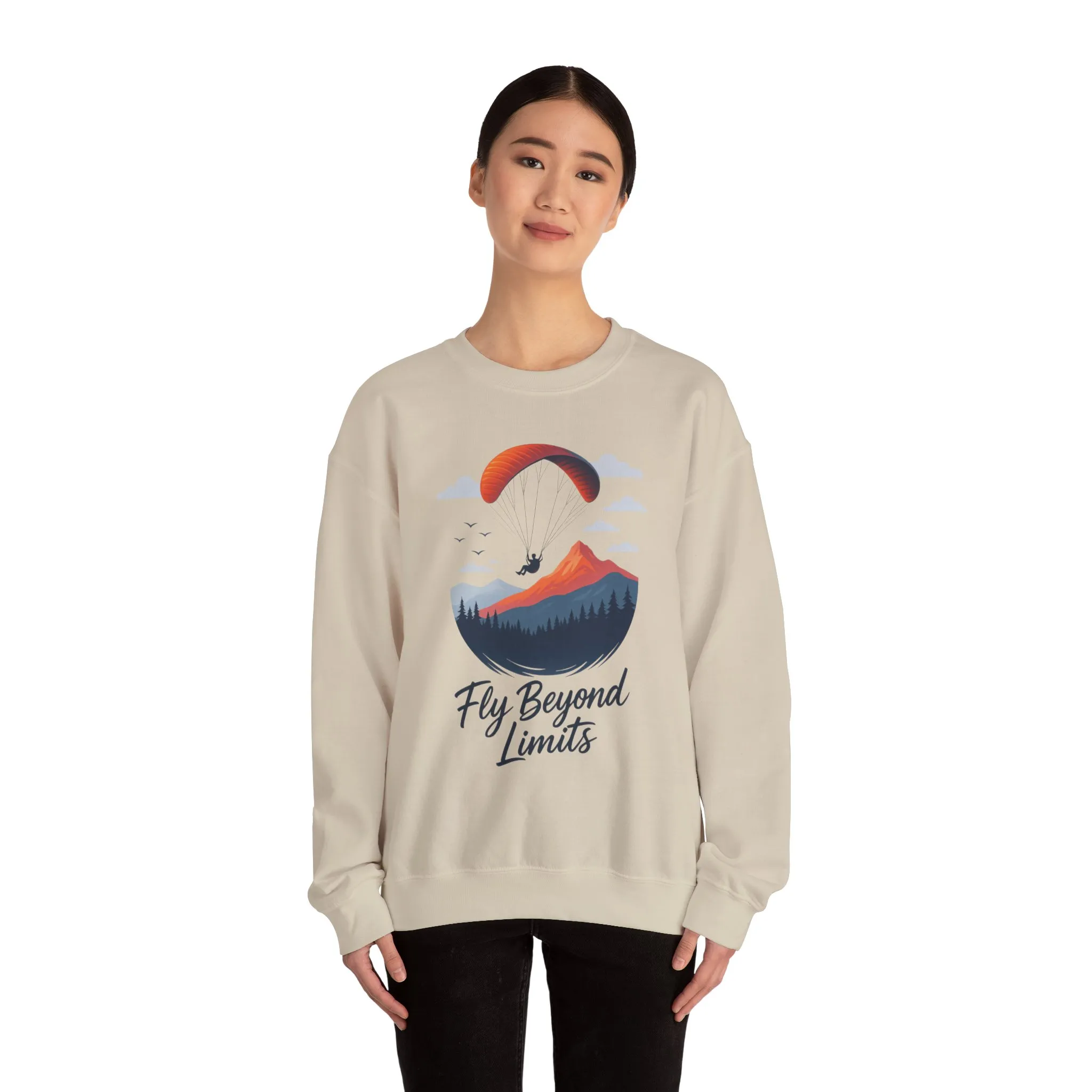 Adventure Inspiration Crewneck Sweatshirt - Fly Beyond Limits, Cozy Outdoor Outfit, Gift for Adventurers, Travel, Motivation Apparel - Image 12