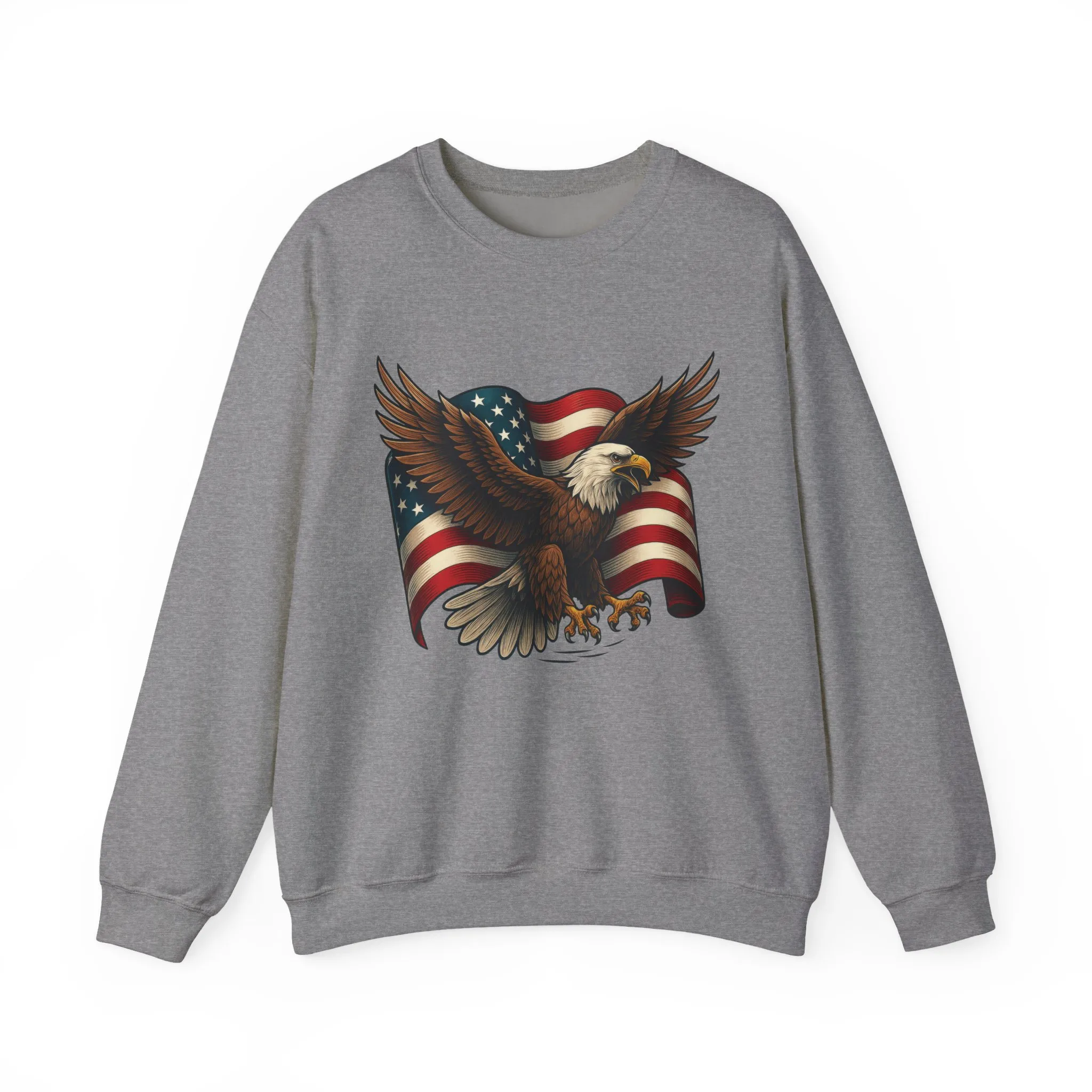 Patriotic Eagle Sweatshirt - Unisex Crewneck, USA Flag Apparel, Memorial Day, Veteran's Day, Independence Day, Gift for Patriots - Image 10