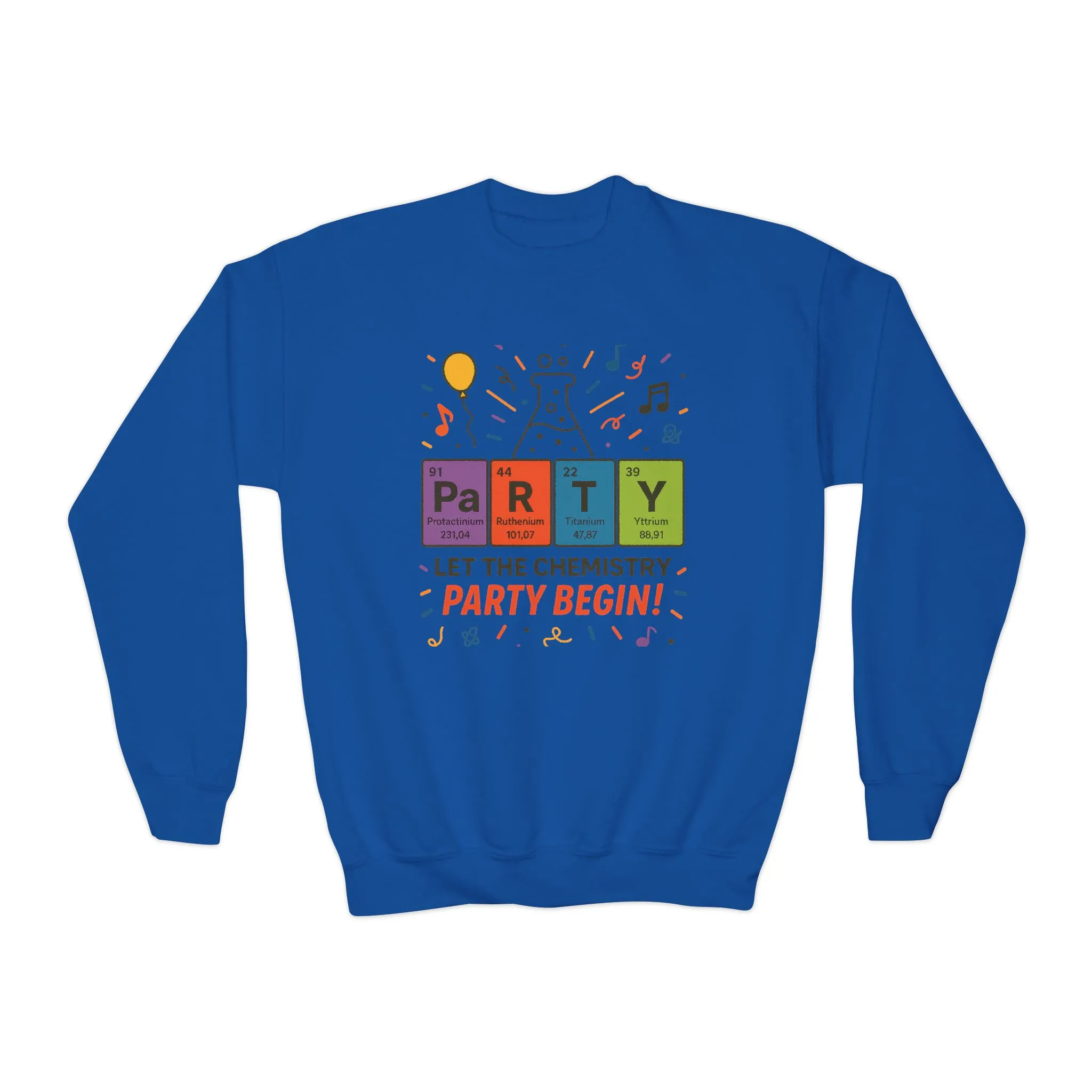 Fun Chemistry Party Youth Crewneck Sweatshirt, Gift for Science Lovers, Birthday Sweatshirt, Kids Party Apparel, Science-Themed Gift - Image 9