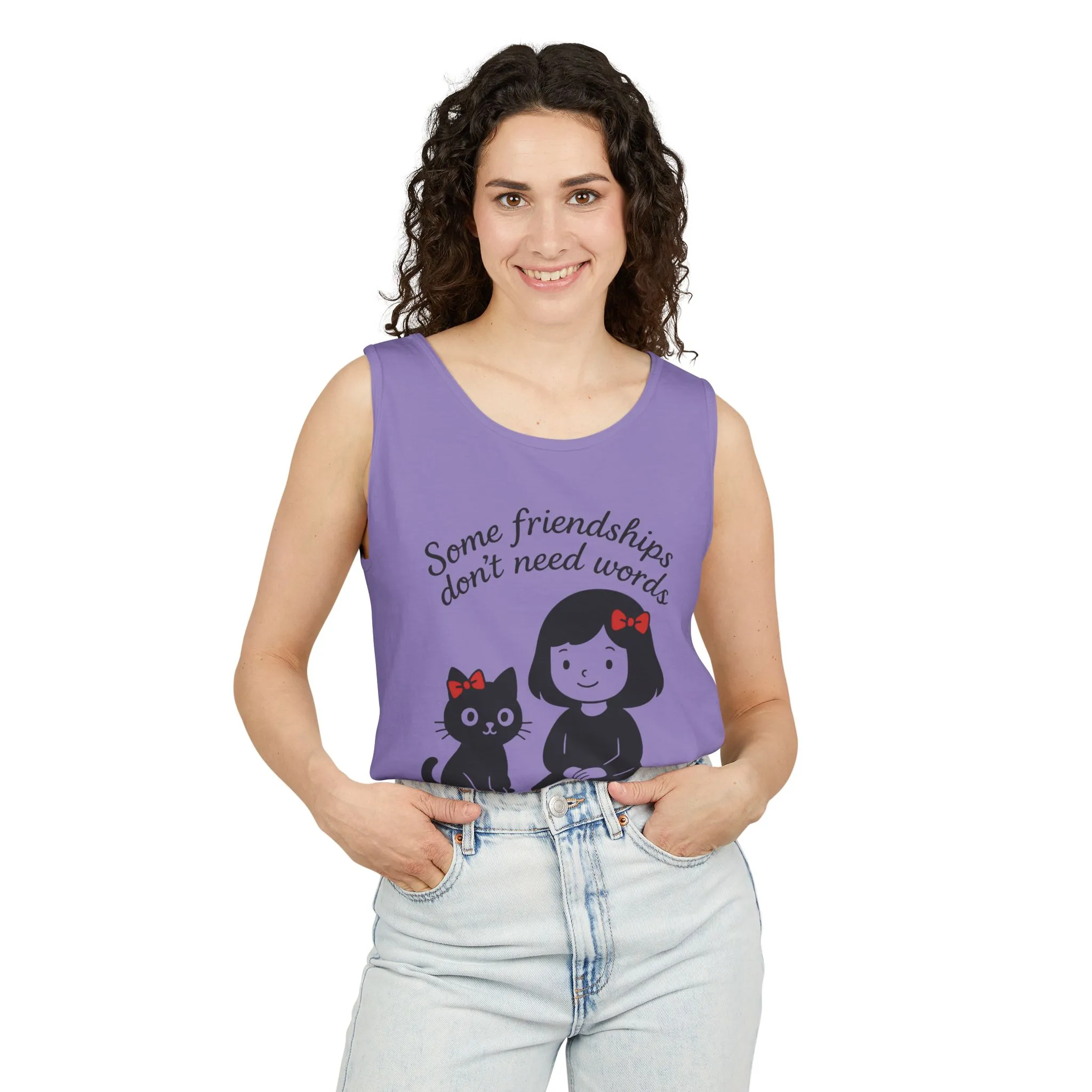 Friendship Tank Top, Cute Cat Lovers Gift, Womens Summer Apparel, Perfect for Casual Outings, Friendship Day, Cat Mom Tees - Image 23