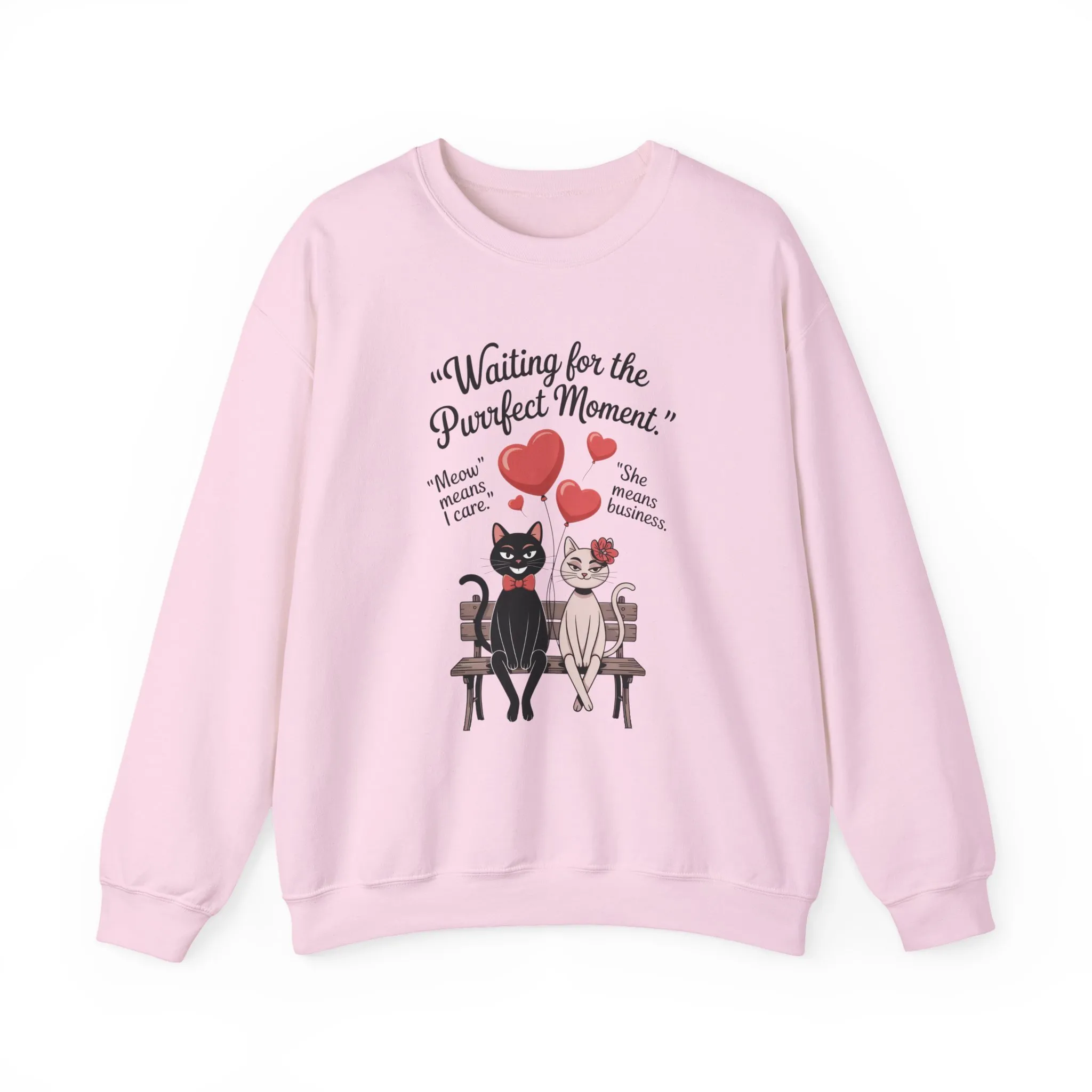 Cute Cat Lovers Womens Sweatshirt, Cozy Gift for Pet Owners, Perfect for Valentine's Day, Animal Lover Apparel, Relaxed Love Sweatshirt - Image 25