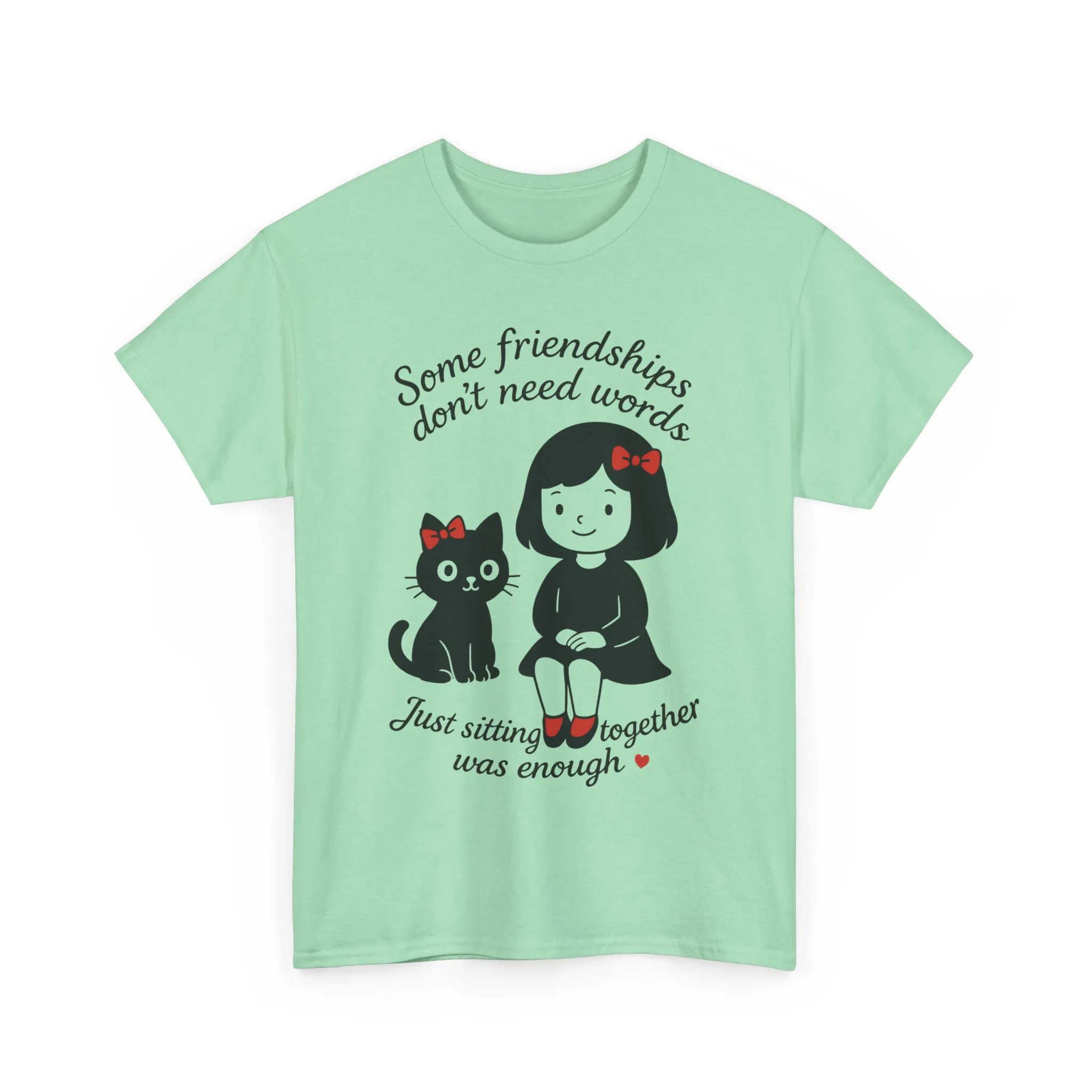 Cute Cat & Girl Graphic Tee, Playful Gift for Cat Lovers, Cat and Girl Design, Gift for Cat Owners, Women's Cotton T-Shirt - Image 19