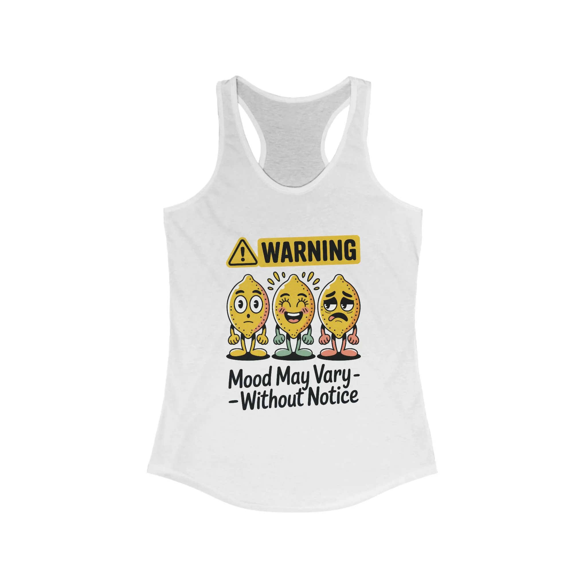 Warning Mood Vary Tank Top, Women's Sleeveless Shirt, Summer Casual Tee, Cute Graphic Racerback, Gift for Her - Image 3