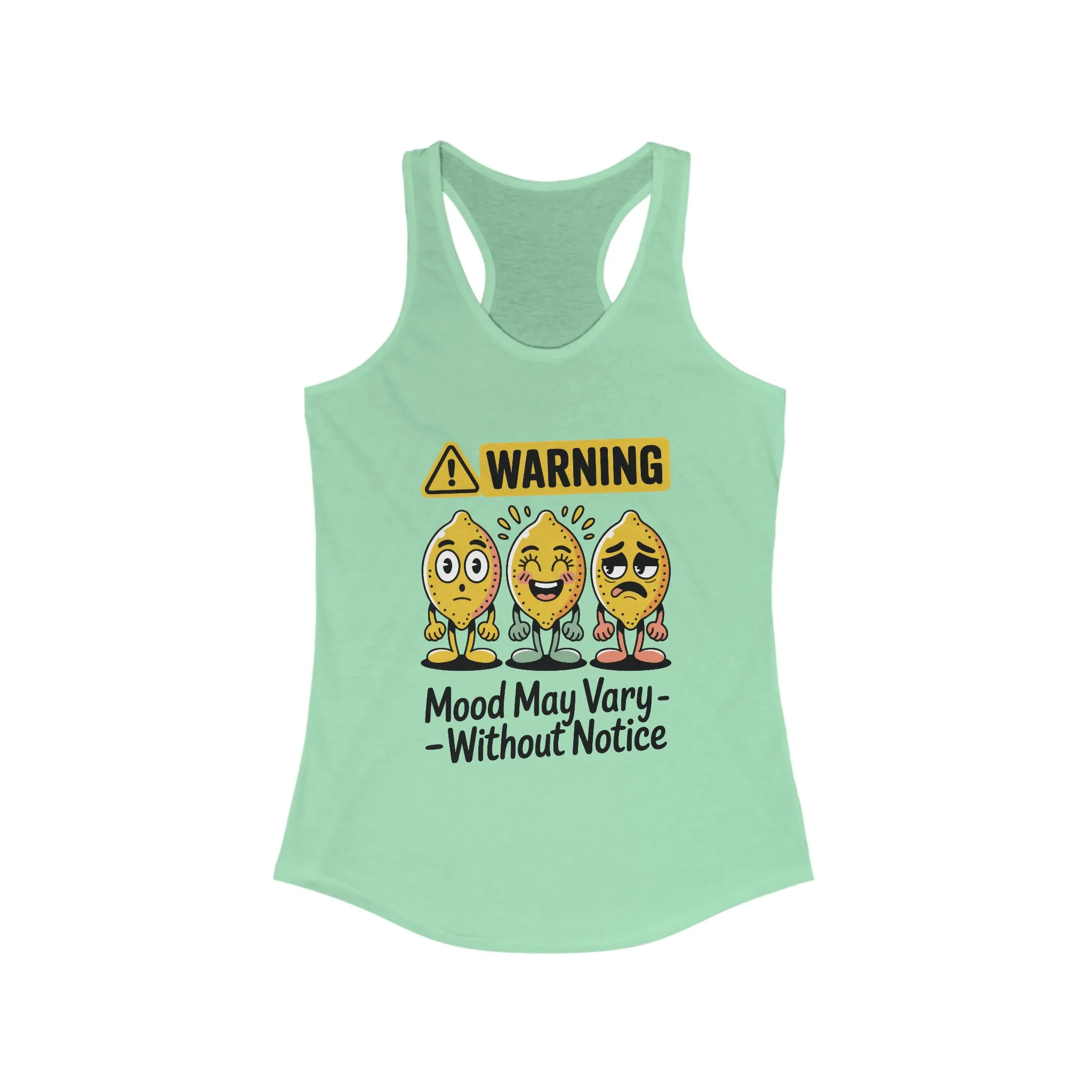Warning Mood Vary Tank Top, Women's Sleeveless Shirt, Summer Casual Tee, Cute Graphic Racerback, Gift for Her - Image 7