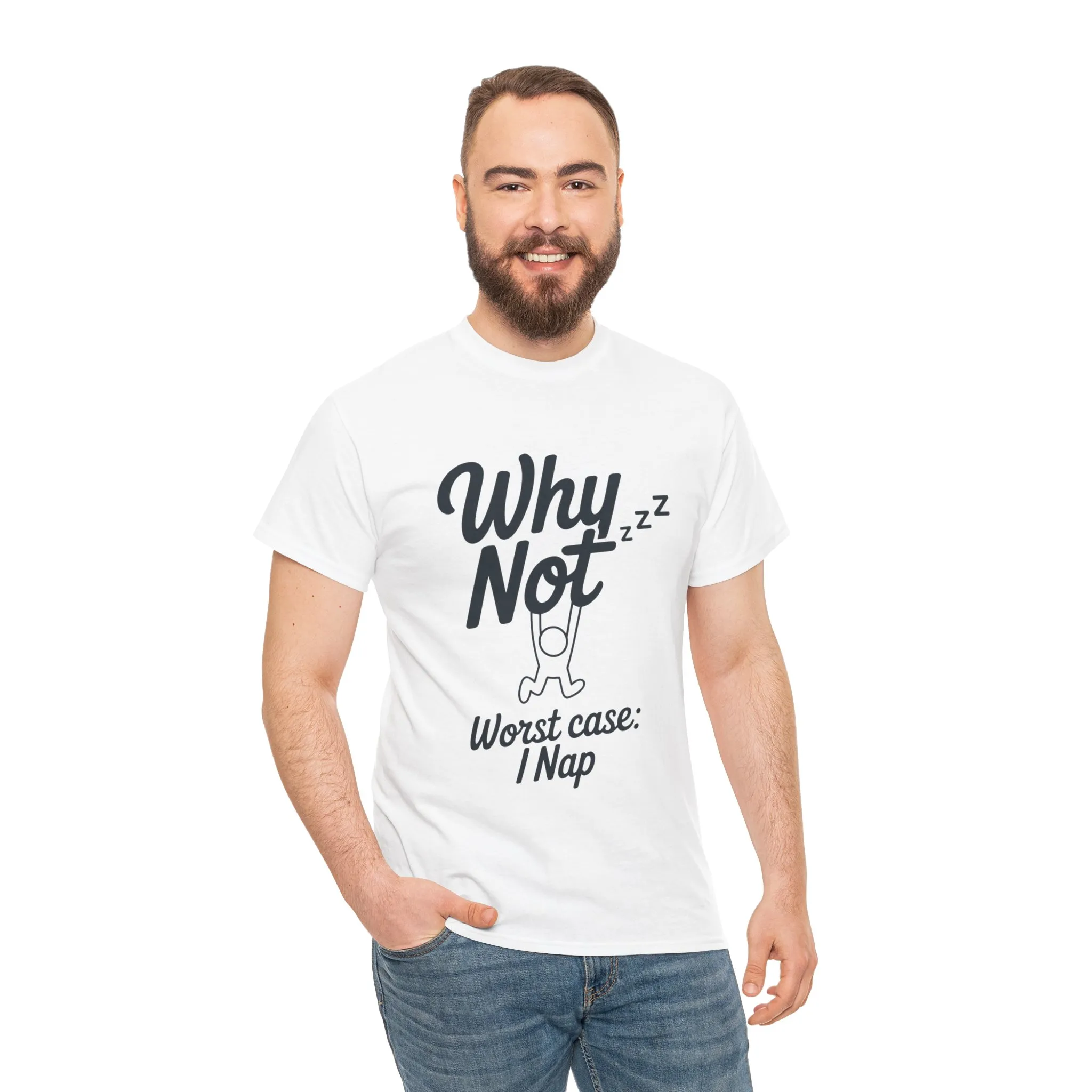 Why Not Quote T-Shirt, Bold Motivational Unisex Heavy Cotton Tee, Casual Statement Shirt, Minimalist Typography Gift Idea,Motivational Quote - Image 3