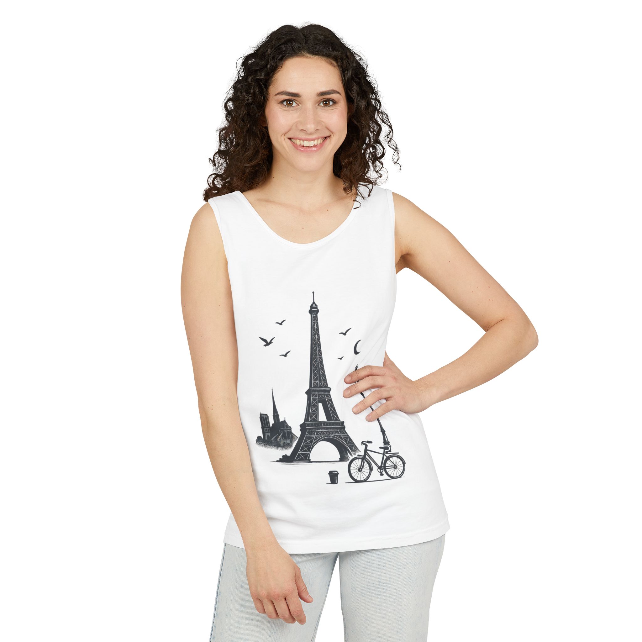 Parisian Dreams Tank Top, Unisex Summer Wear, Graphic Tee, Travel Inspired Apparel, Vacation Outfit, Casual Tank for All Occasions - Image 8