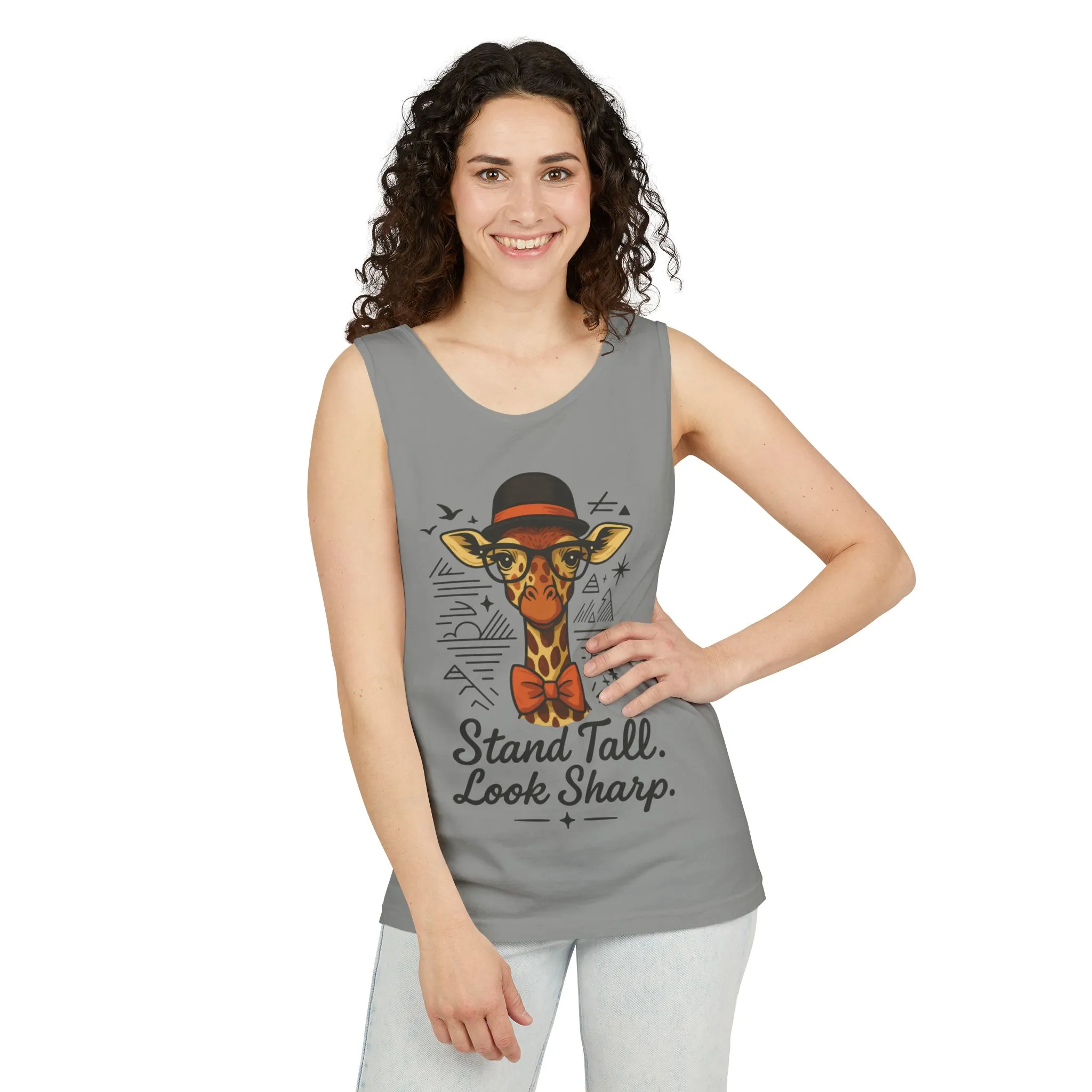 Giraffe Inspirational Tank Top, Stand Tall Look Sharp Shirt, Unisex Summer Apparel, Cute Animal Gift, Zoo Lover's Fashion - Image 21