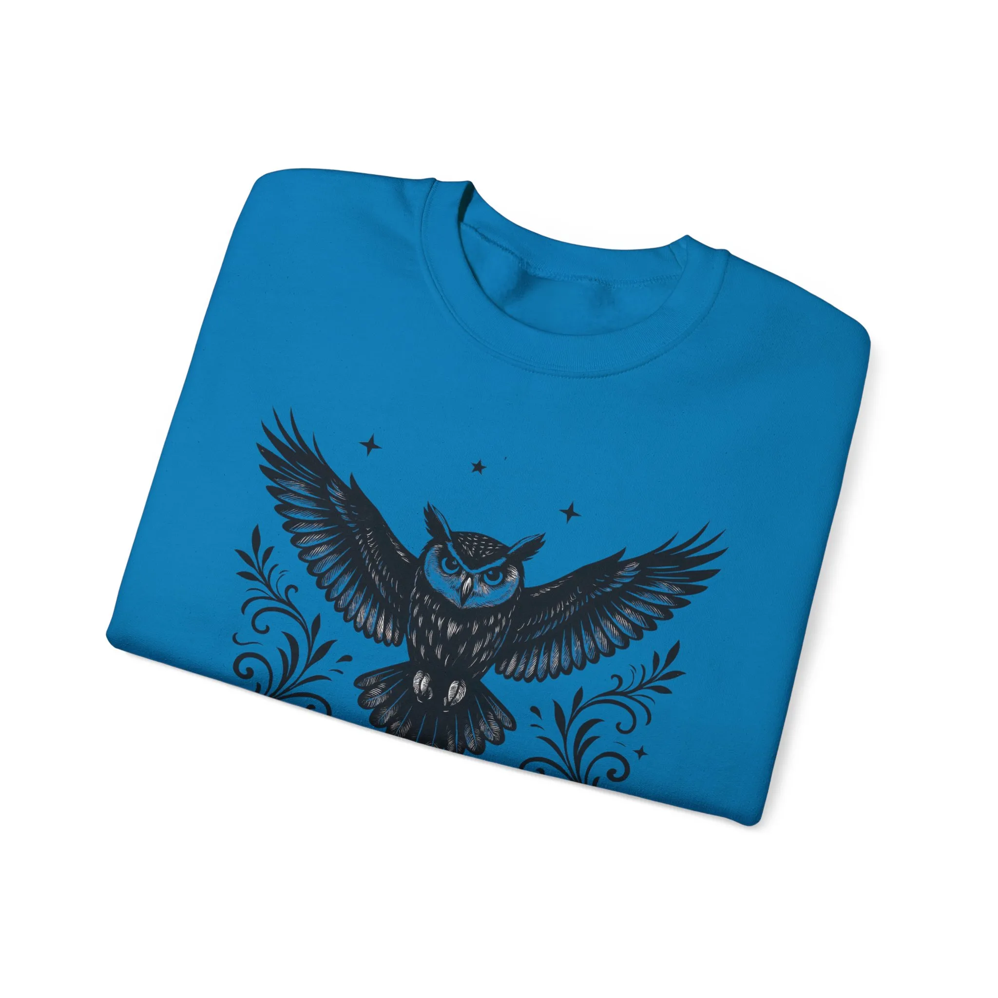 Eyes of the Night Owl Sweatshirt, Mens Dark Gothic Sweatshirt, Mysterious Owl Graphic Pullover, Forest Bird of Night Design, Halloween Gift - Image 30