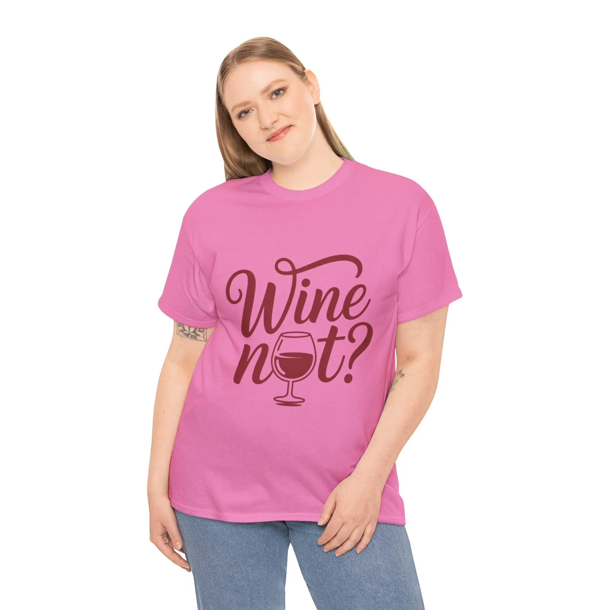 Funny Wine Lover Shirt, Wine Not Graphic Tee, Unisex Heavy Cotton T-Shirt, Pun Shirt for Wine Drinkers & Party Vibes, Gift for Wine-tasting - Image 37