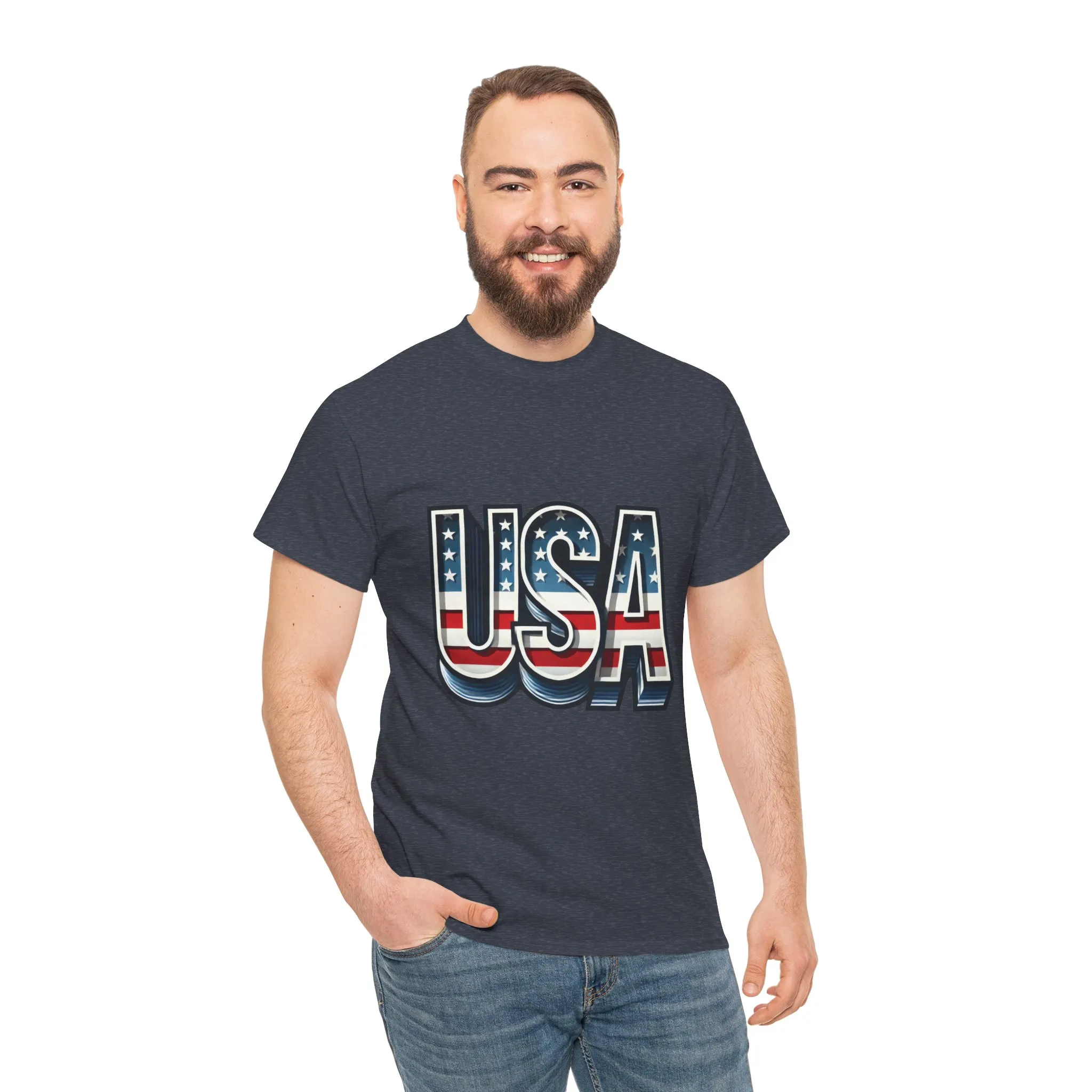 USA Patriotic Unisex Heavy Cotton Tee, American Pride Shirt, July 4th T-Shirt, Independence Day Apparel, Casual Summer Top - Image 21