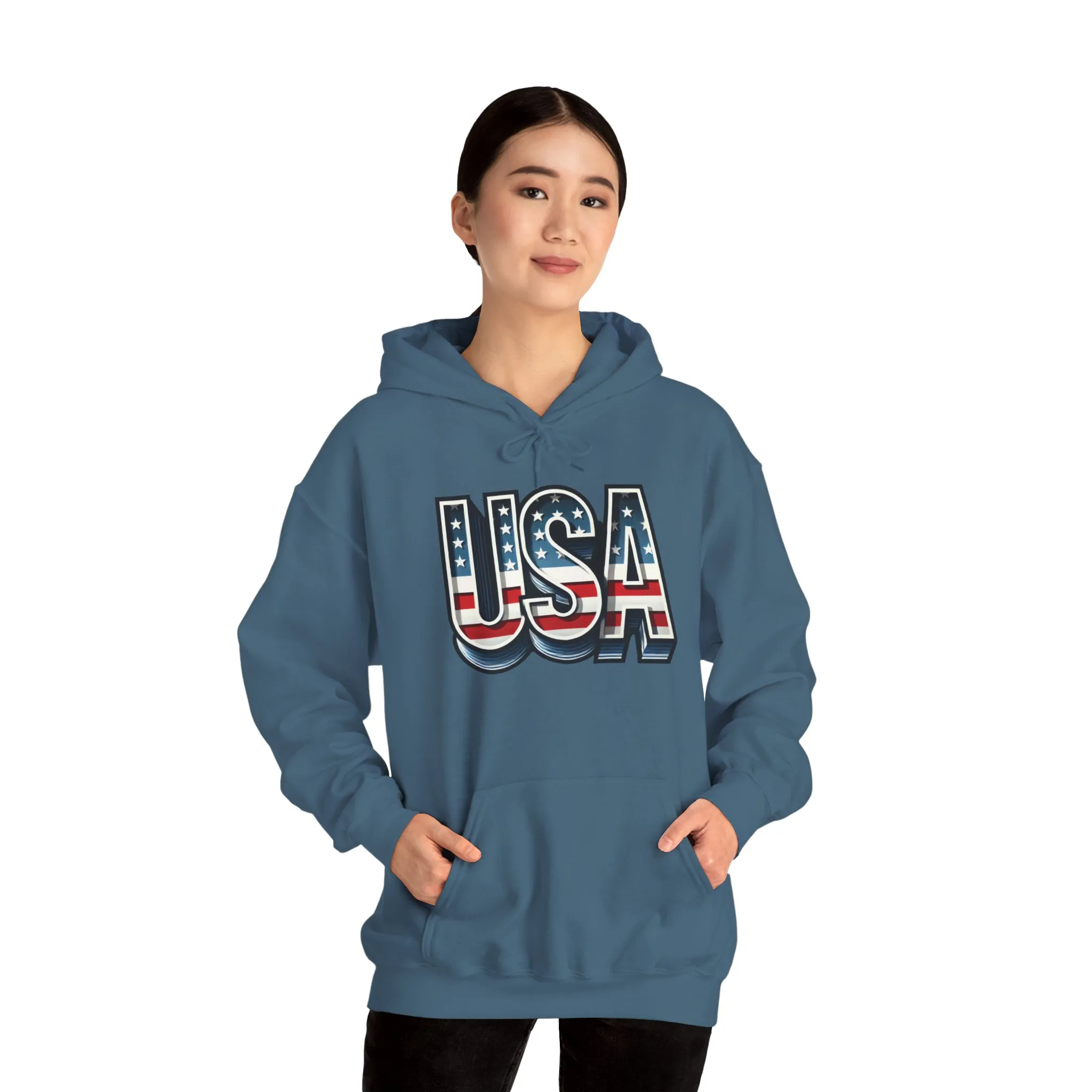 USA Flag Unisex Hoodie, Patriotic Sweatshirt, Independence Day Gift, American Pride Apparel, Casual Layering - Image 5