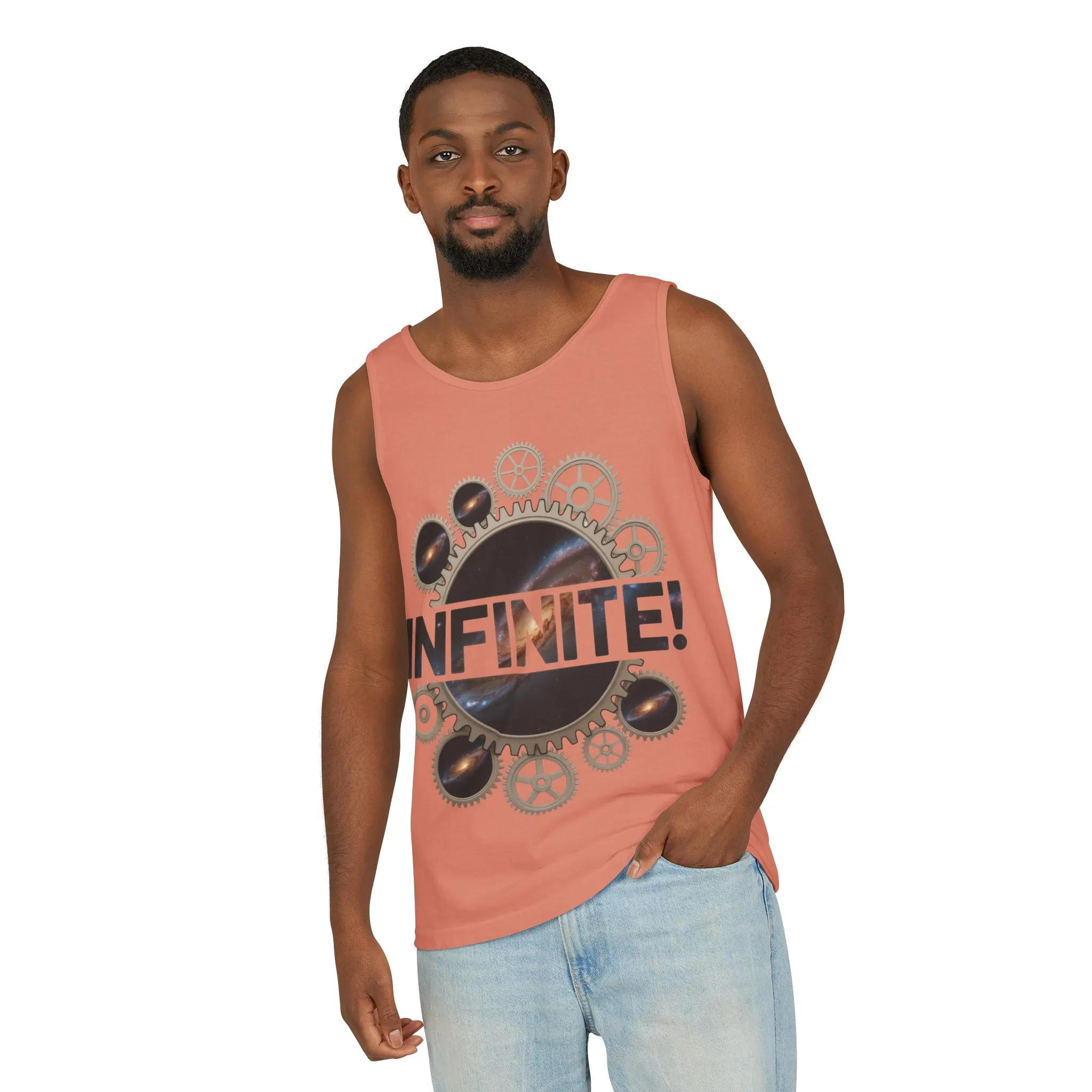 Men's INFINITE! Steampunk Space Gears T-Shirt, Cosmic Mechanical Design Tee for Sci-Fi & Engineering Lovers, Workout Shirt - Image 29