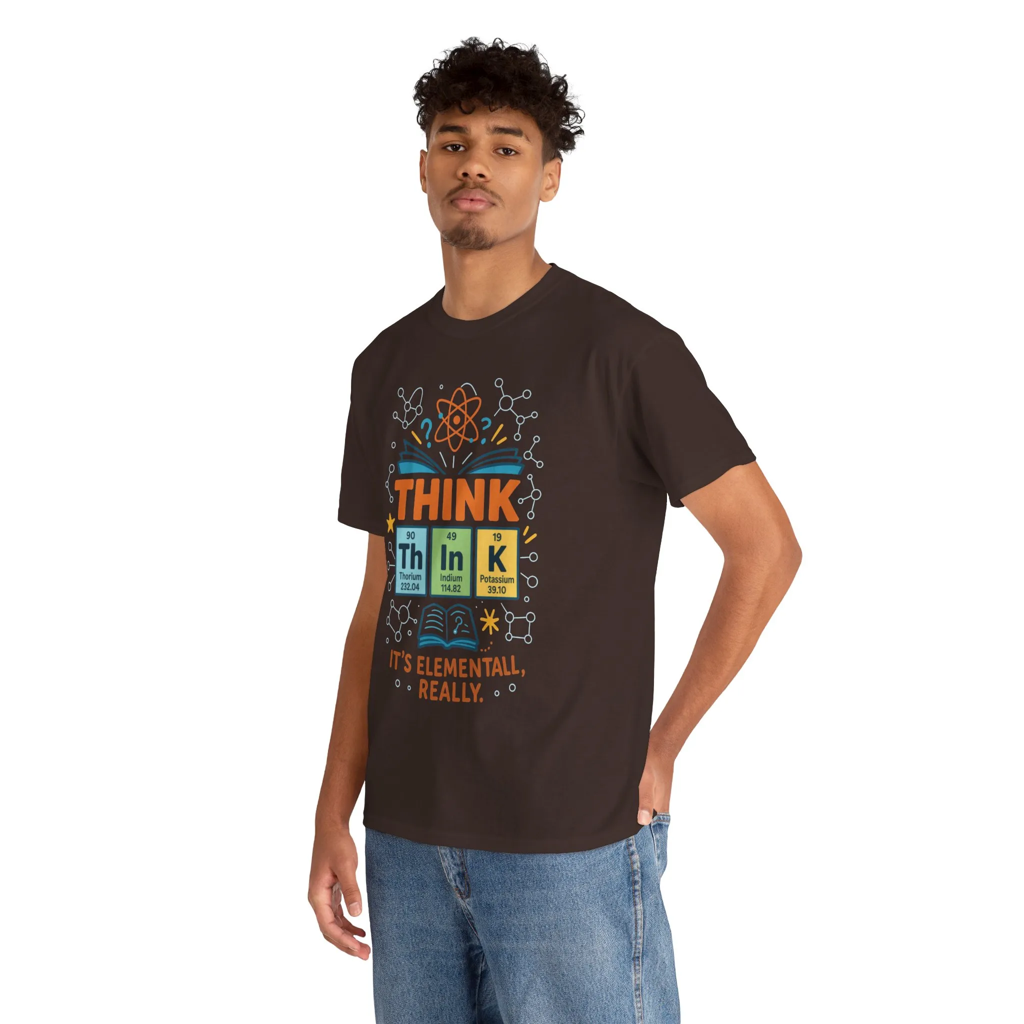 Funny Mens Science T-Shirt, THINK Element Periodic Table Shirt, Smart Geek Nerd Tee for Him, Ideal for Science Lovers, Geeky Apparel - Image 9