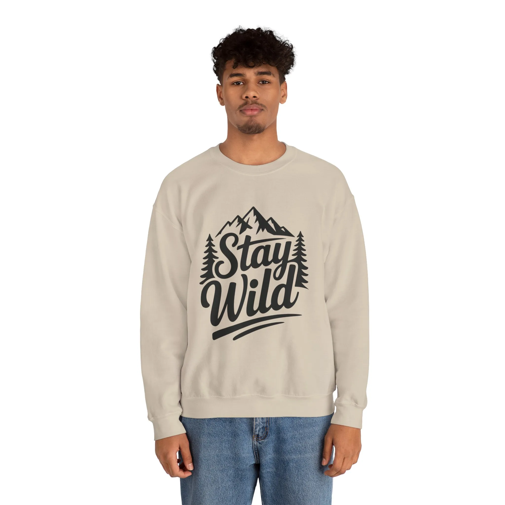 Stay Wild Unisex Crewneck Sweatshirt, Cozy Casual Wear for Adventurers, for Nature Lovers, Mountain Nature Unisex Crewneck Sweatshirt - Image 8