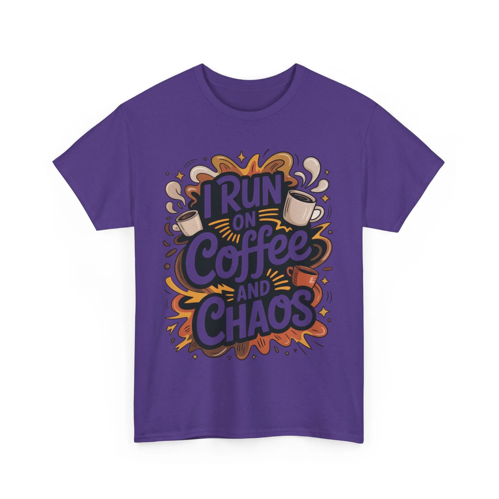 Run on Coffee and Chaos Tee, Unisex Cotton T-Shirt, Coffee Lover Gift, Casual Wear, Perfect for Relaxing Days - Image 12