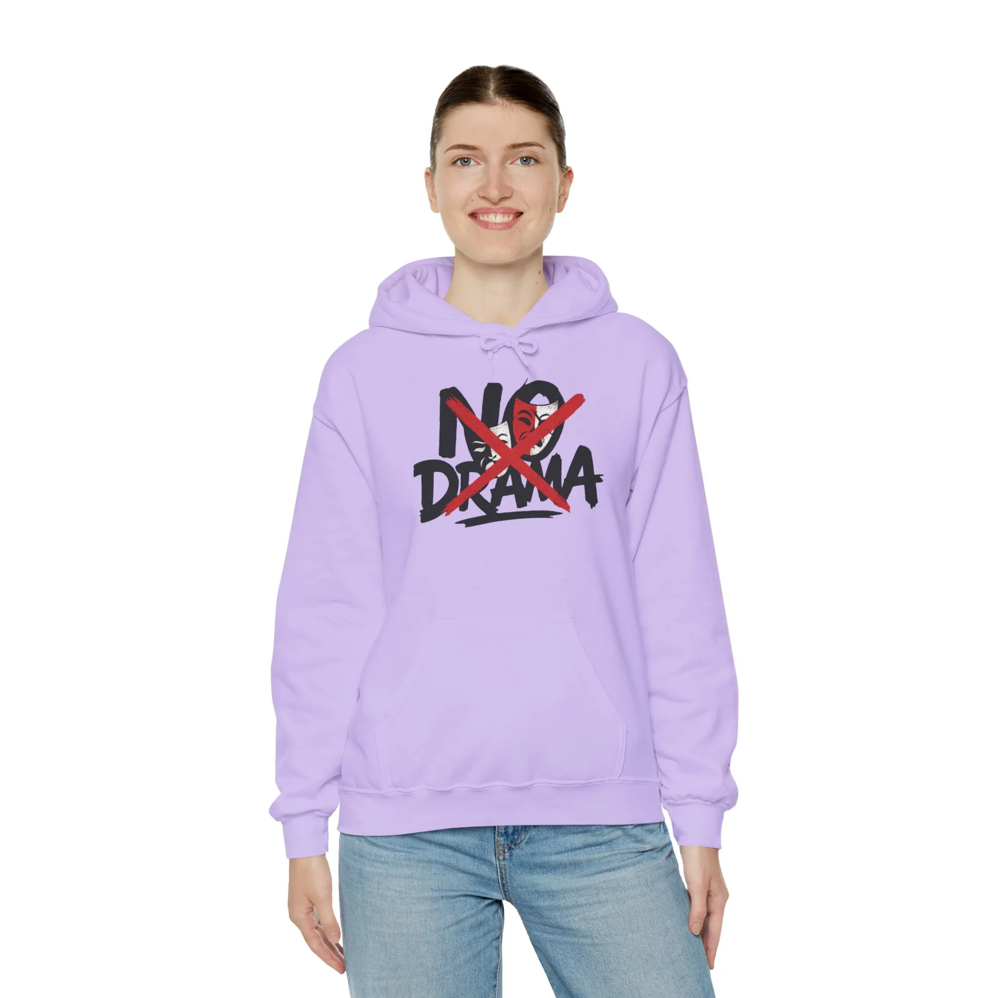 No Drama Womens Hooded Sweatshirt, Cozy Hoodie, Casual Gift, Relaxed Style, Everyday Wear, Funny Sweatshirt - Image 24