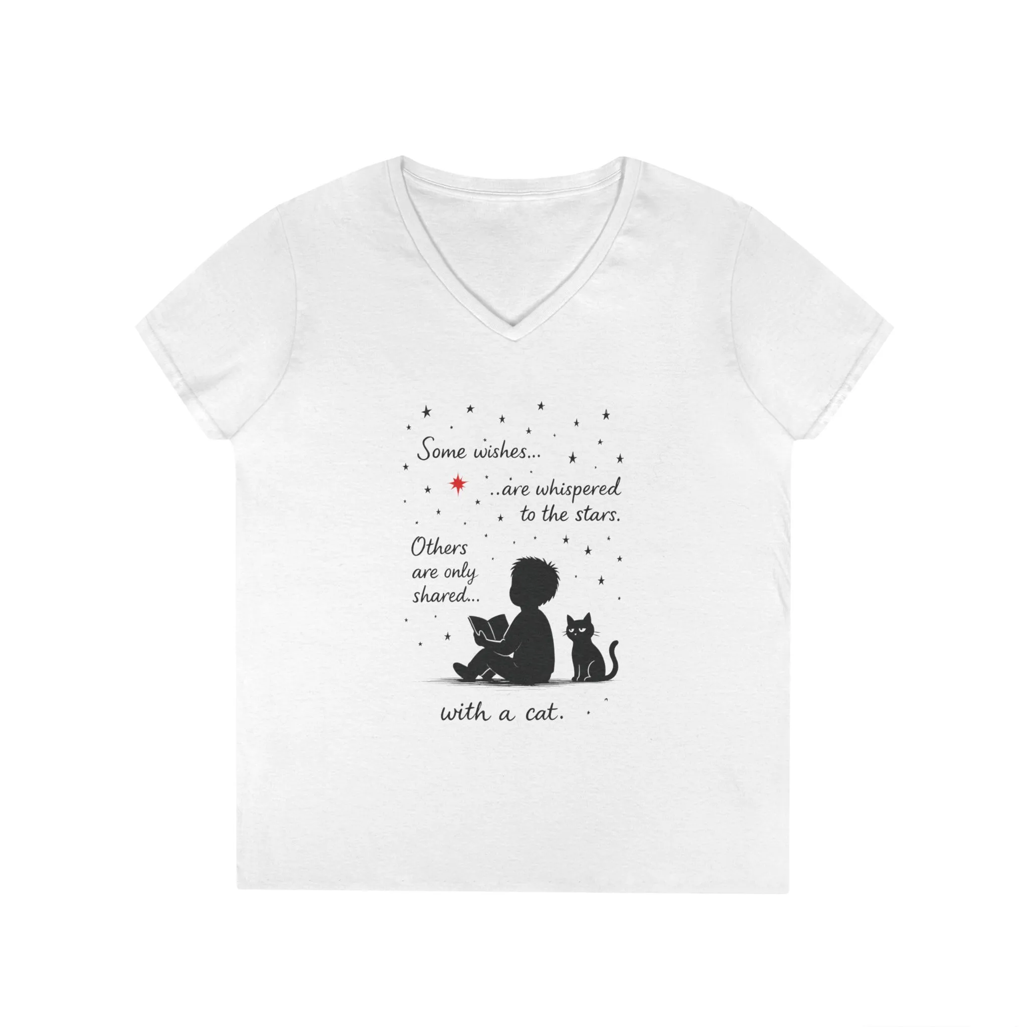 Whimsical Cat Lovers' V-Neck T-Shirt - Perfect Gift for Cat Enthusiasts, Animal Lovers, Birthday, and Pet Owners - Image 2