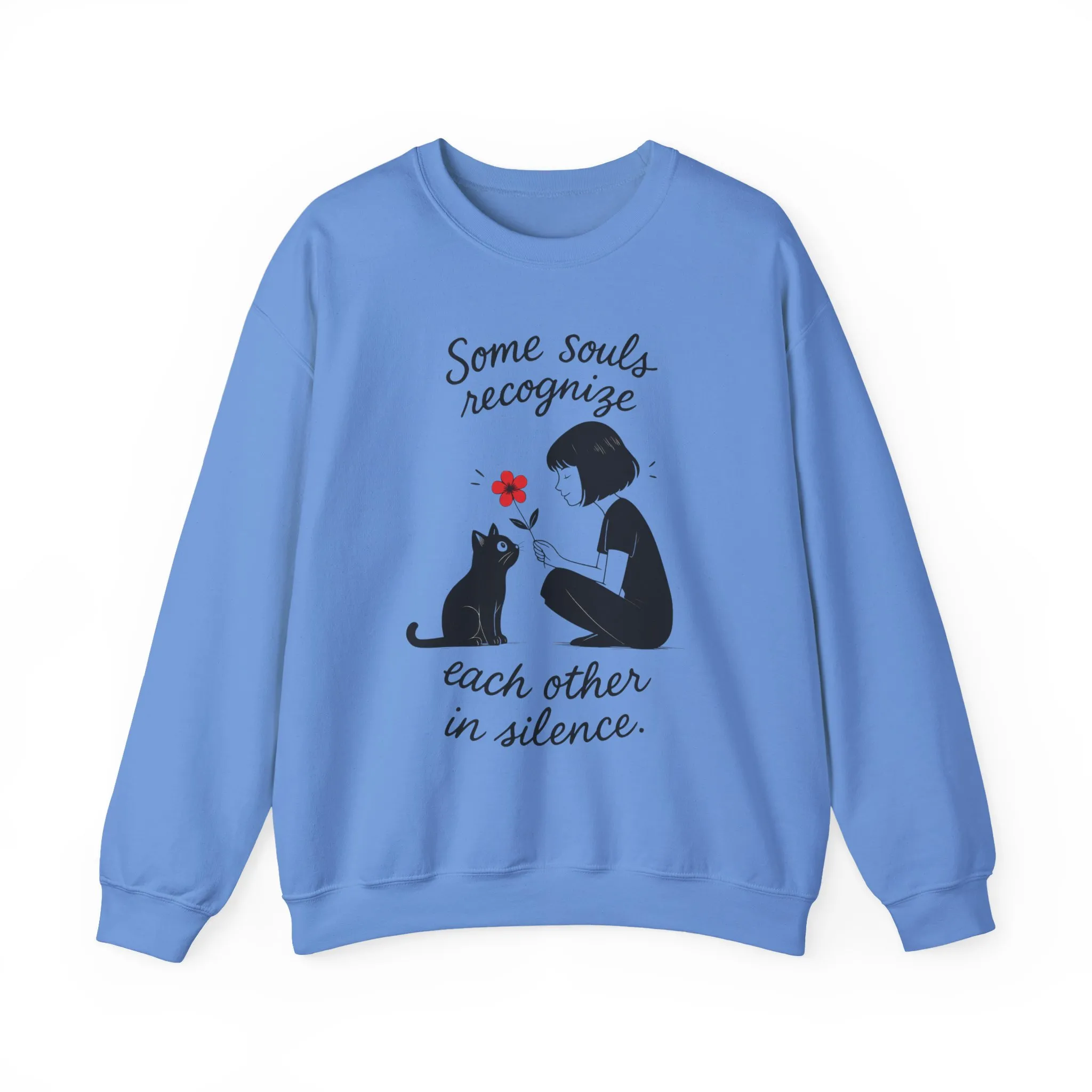 Soulful Cat and Human Crewneck Sweatshirt, Cozy Gift for Cat Lovers, Womens Sweatshirt, Animal Lover Apparel, Thoughtful Gift Idea - Image 2