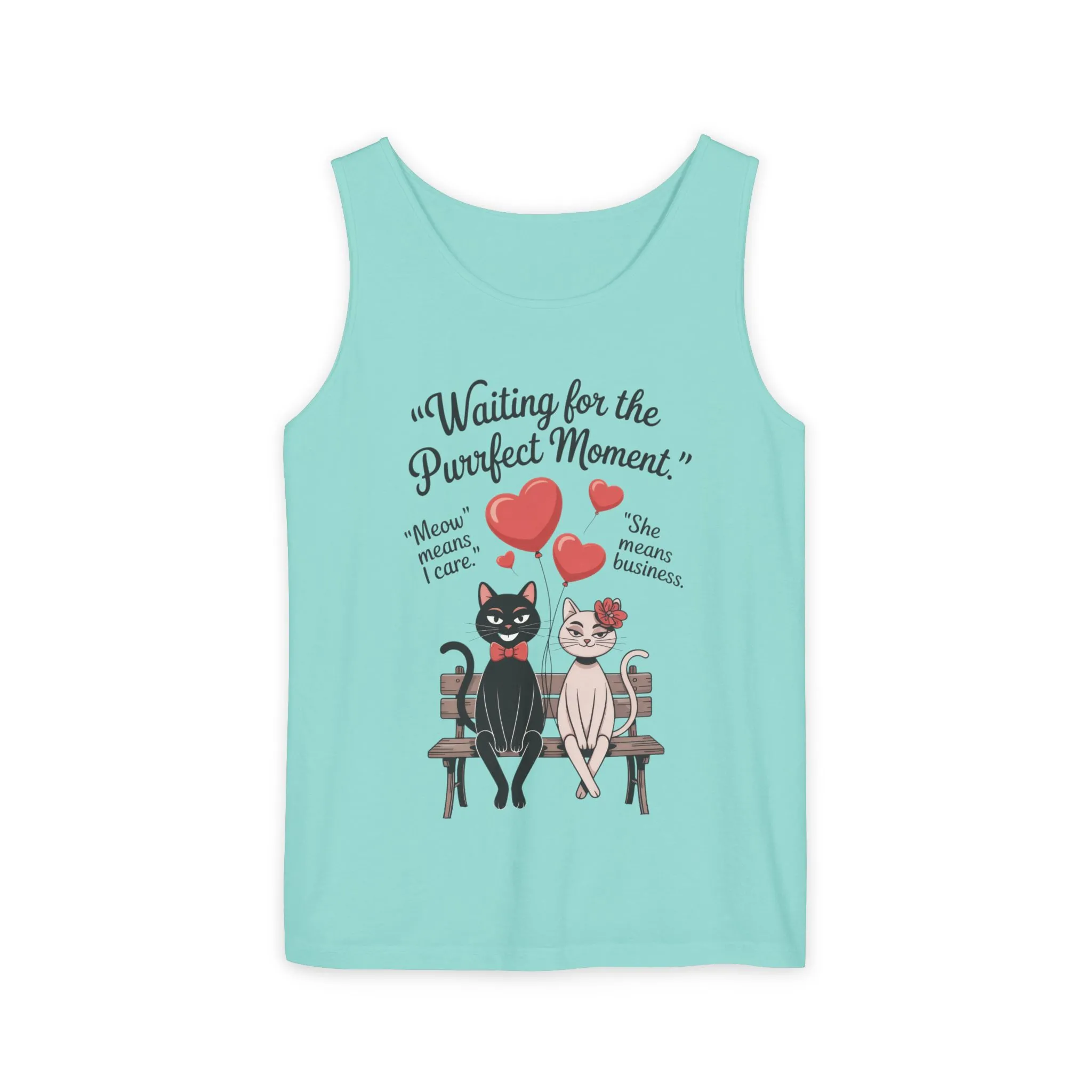 Cute Cat Lovers Tank, Womens Heavy Cotton Tank Top for Pet Owners, Funny Cat Tee, Gift for Cat Lovers, Casual T-Shirt, Animal Art Tee - Image 34