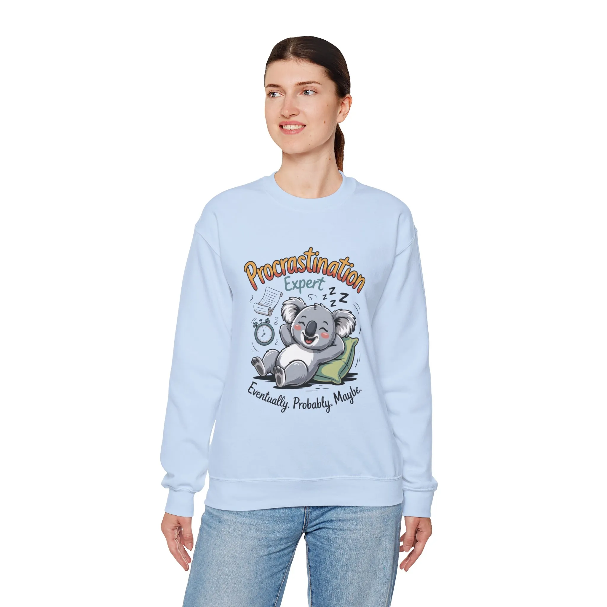 Procrastination Expert Sweatshirt, Funny Crewneck, Cozy Gift for Students, Lazy Day Apparel, Womens Sweatshirt for Relaxation
