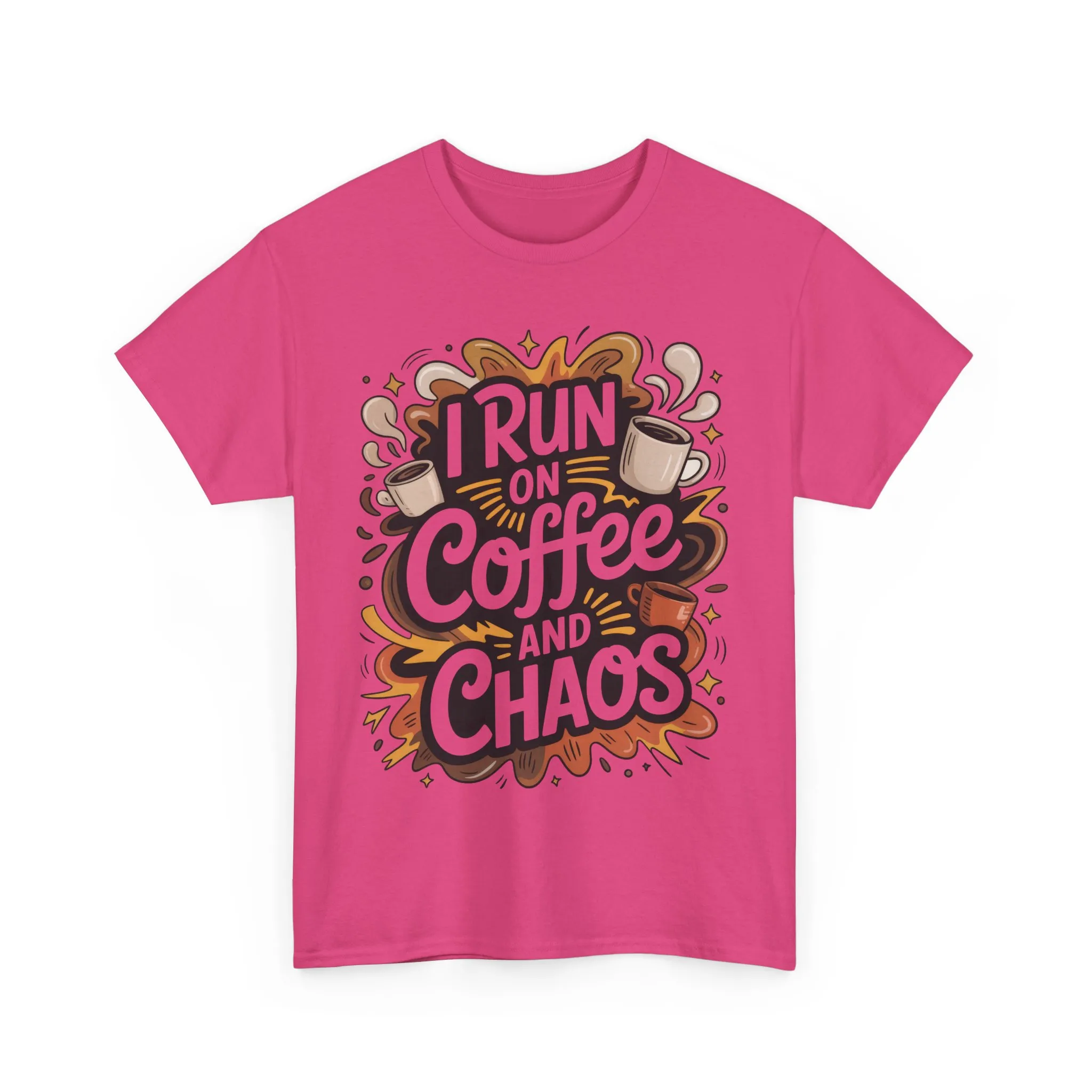 Run on Coffee and Chaos Tee, Unisex Cotton T-Shirt, Coffee Lover Gift, Casual Wear, Perfect for Relaxing Days - Image 15