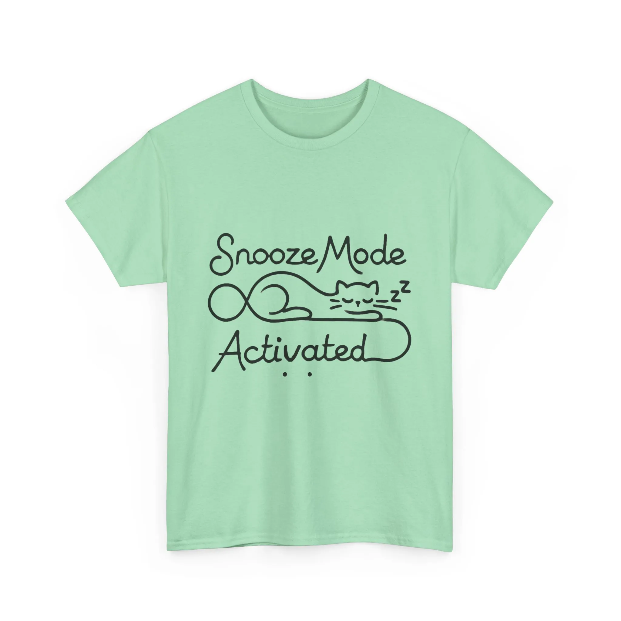 Cotton T-Shirt for Cat Lovers, Funny Sleeping Cat Tee, Lazy Mood Graphic, Women's Heavy Cotton T-Shirt Gift for Cat Lovers - Image 34