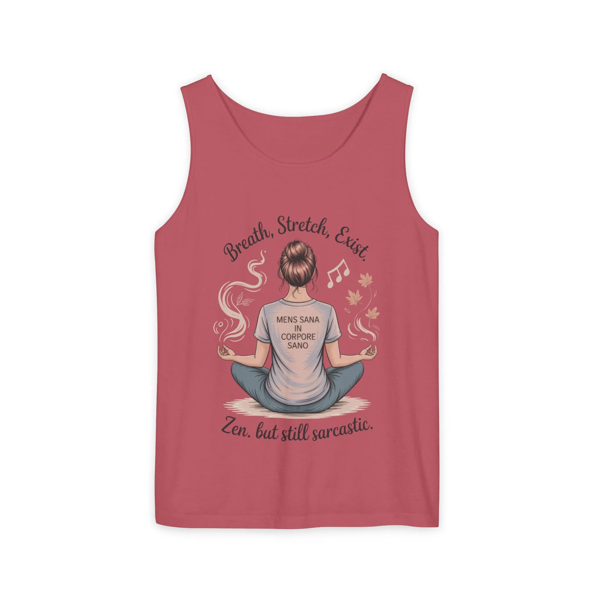 Zen Sarcastic Tank Top, Womens Meditation Shirt, Breath Stretch Exist Tee, Yoga Apparel, Gift for Mindfulness Lovers - Image 31