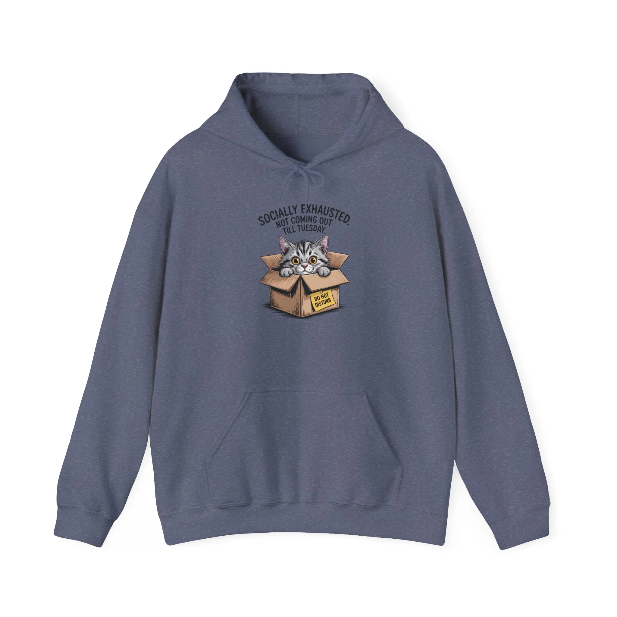 Socially Exhausted Cat Hoodie - Cozy Sweatshirt for Cat Lovers, Funny Gift, Casual Wear, Unique Animal Apparel, Perfect for Relaxing Days - Image 49