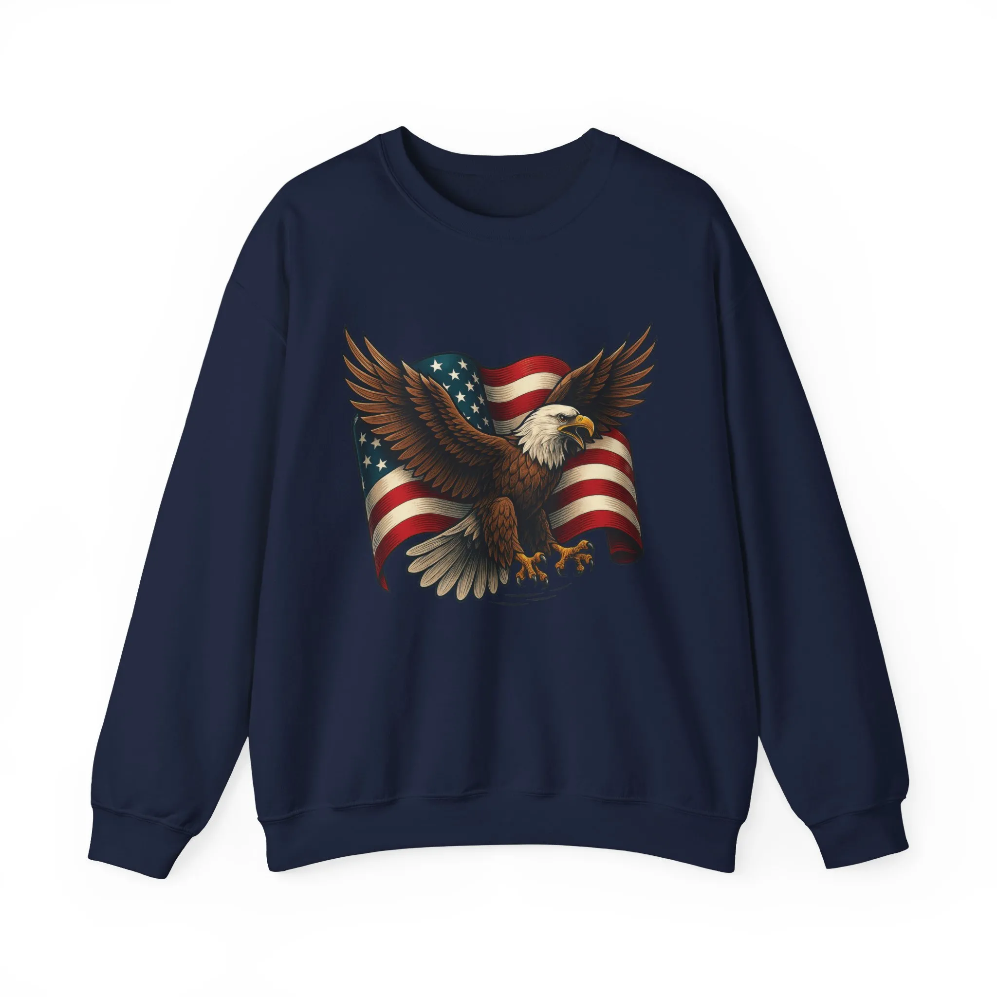 Patriotic Eagle Sweatshirt - Unisex Crewneck, USA Flag Apparel, Memorial Day, Veteran's Day, Independence Day, Gift for Patriots - Image 40