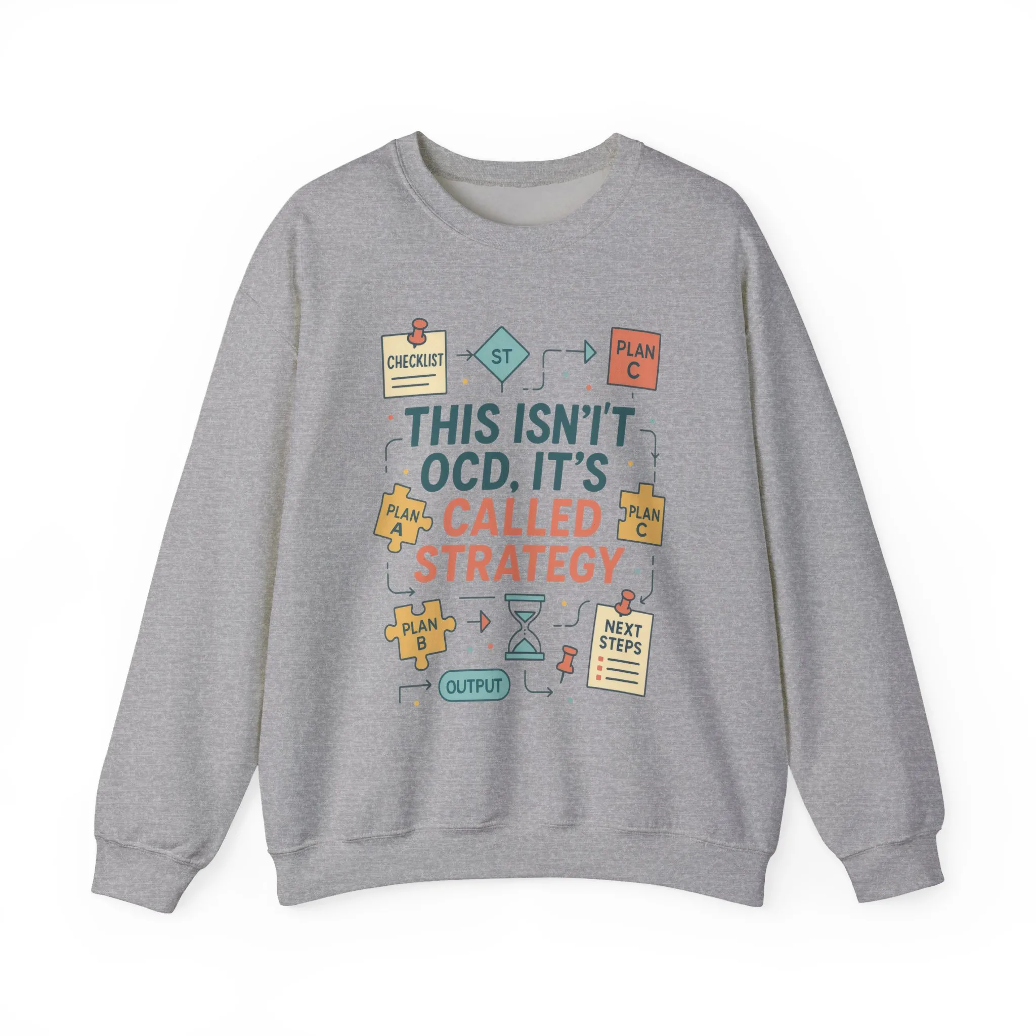 Funny Womens Planning Sweatshirt, This Isnt OCD Its Called Strategy, Sarcastic Organizer Pullover for Her, Strategy Sweatshirt - Image 7