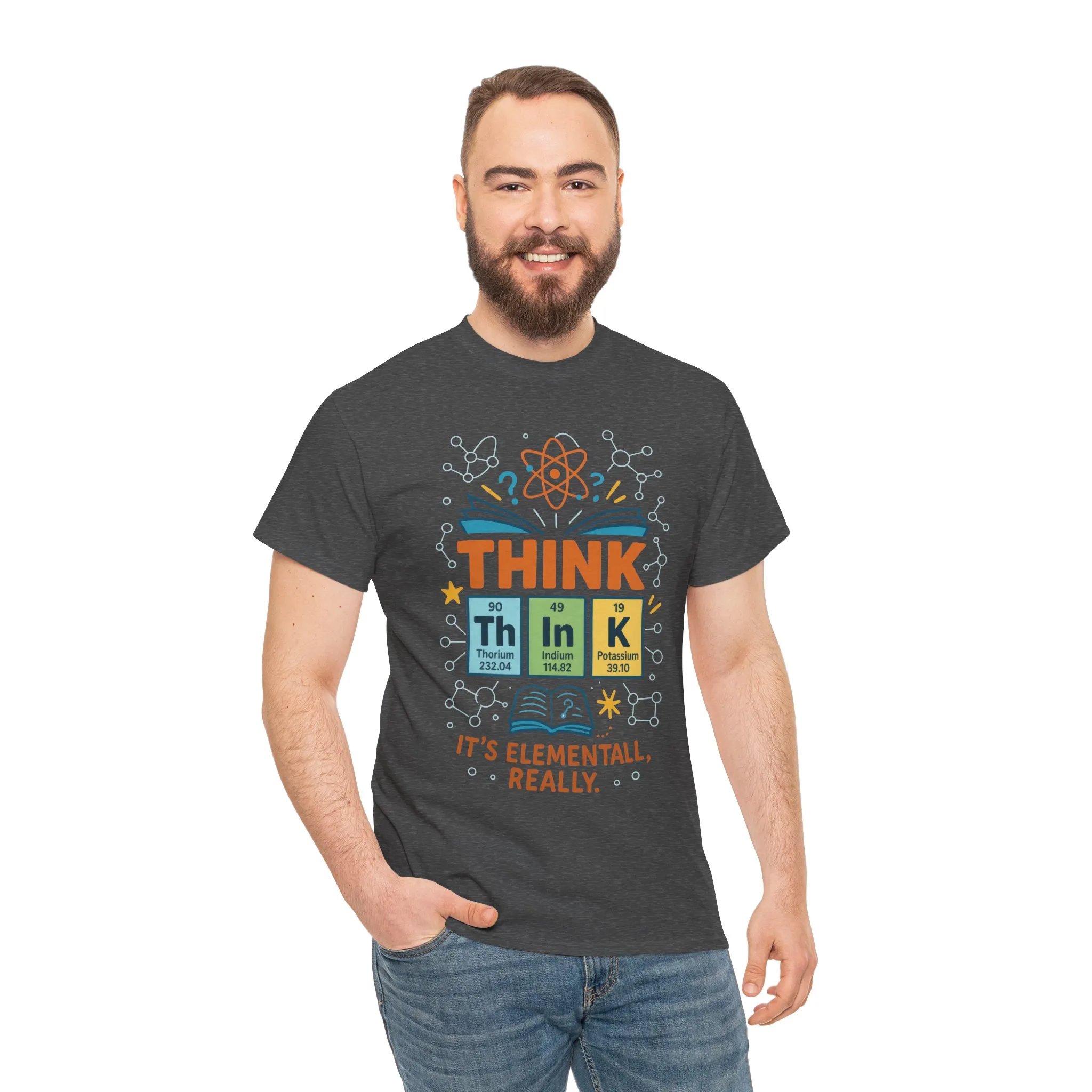 Funny Mens Science T-Shirt, THINK Element Periodic Table Shirt, Smart Geek Nerd Tee for Him, Ideal for Science Lovers, Geeky Apparel - Image 14