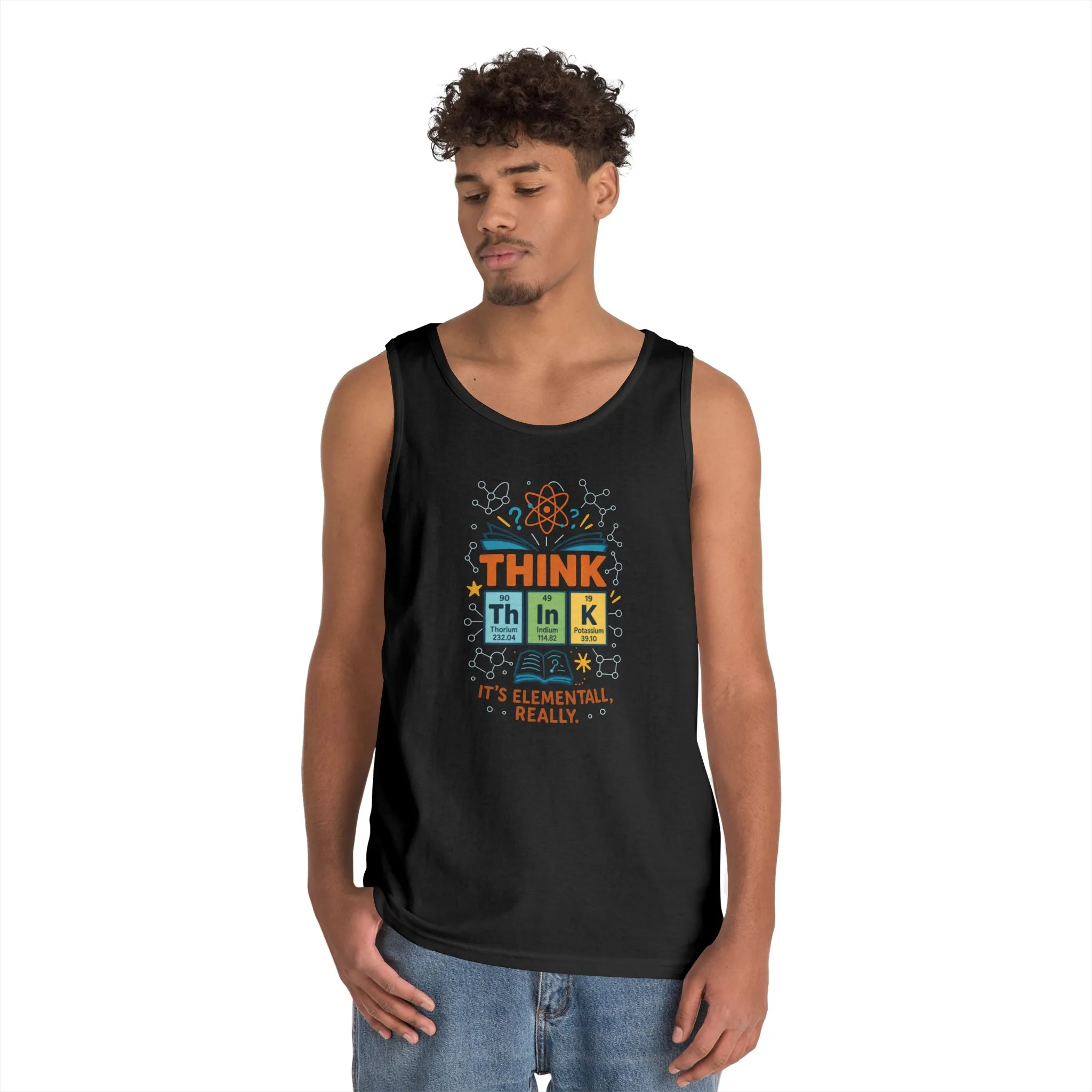 Think Tank Top for Men, Nerdy Chemistry Shirt, Periodic Table Funny Science Tank, Geeky STEM Gift for Him, Science Lovers Gift - Image 6