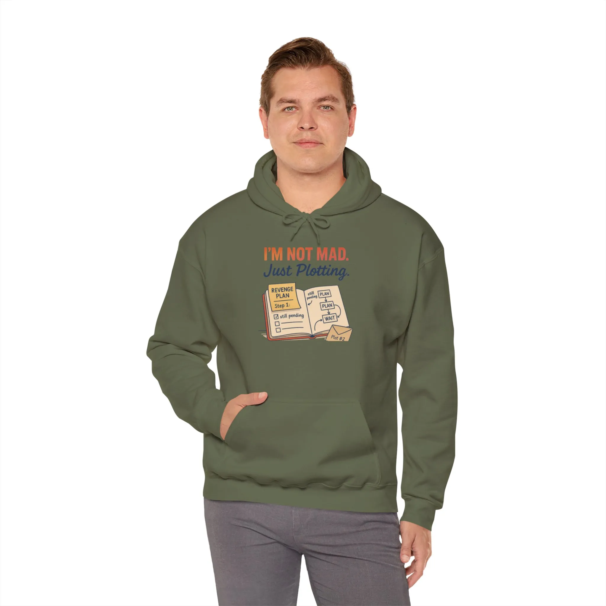 Funny Revenge Hoodie for Men, I'm Not Mad Just Plotting, Passive Aggressive Humor Sweatshirt, Funny Planning Hoodie - Image 15