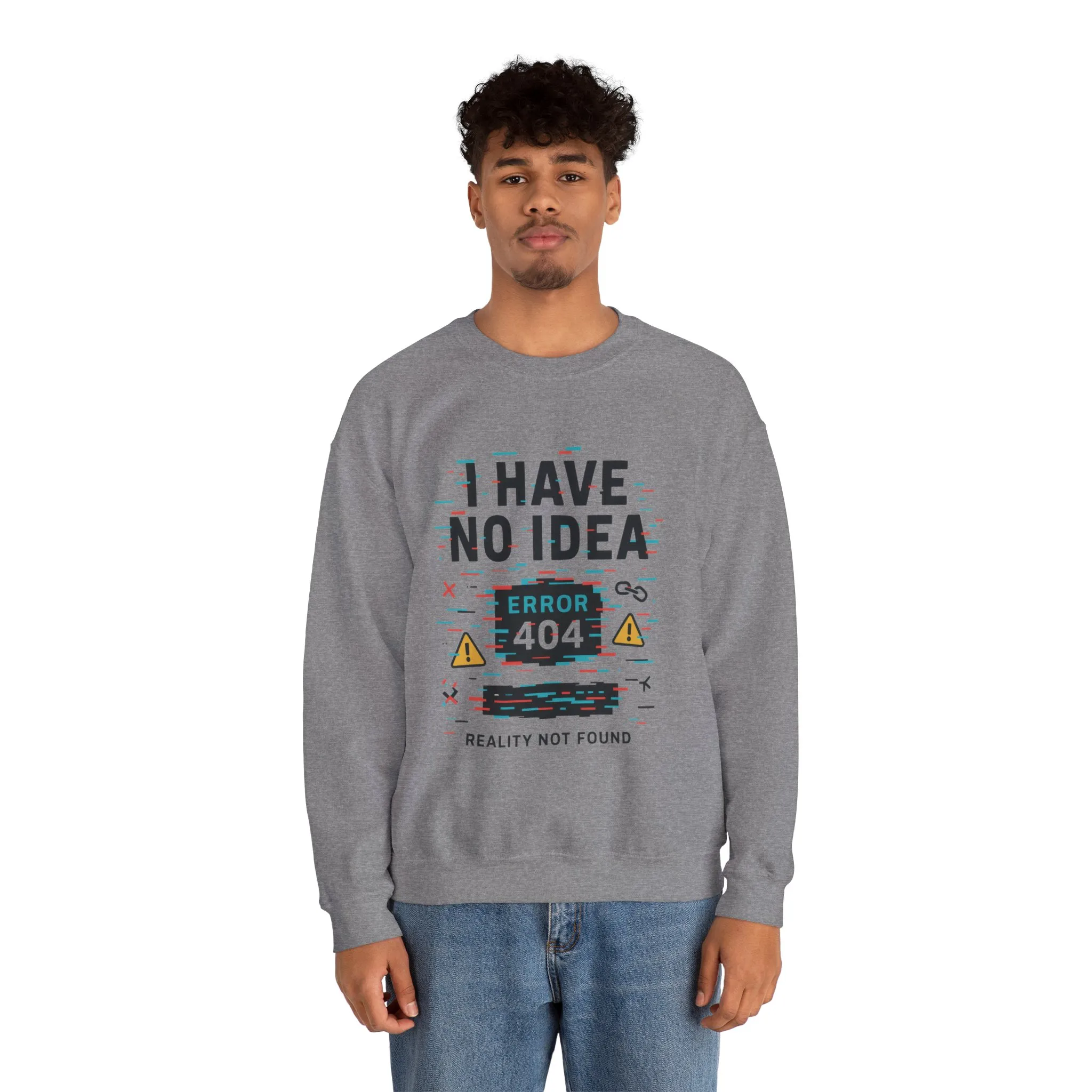 Error 404 Humor Crewneck Sweatshirt, Comfy Unisex Oversized Sweater, Fun Casual Wear, Tech Lover Gift, Everyday Loungewear - Image 3