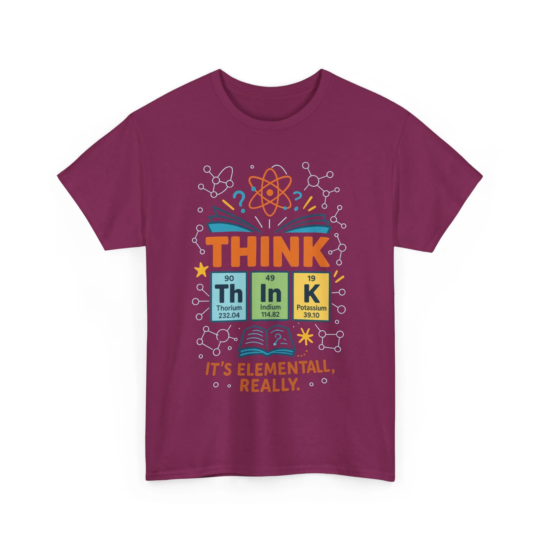 Smart Womens Science T-Shirt, THINK Periodic Table Tee, Funny Elemental Nerd Gift for Her, Graphic Tee for Science Lovers - Image 25
