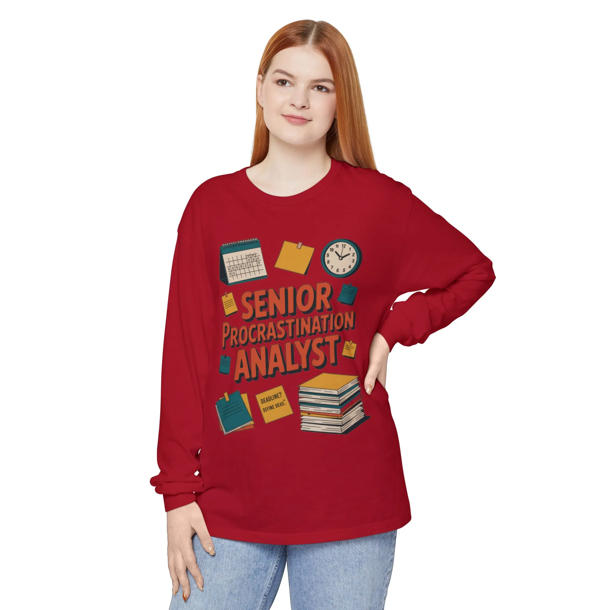 Senior Procrastination Analyst Long Sleeve Tee, Funny Work Shirt,Gift for Analysts, Office Humor, Meme Long Sleeve, Motivation Humor Apparel - Image 45