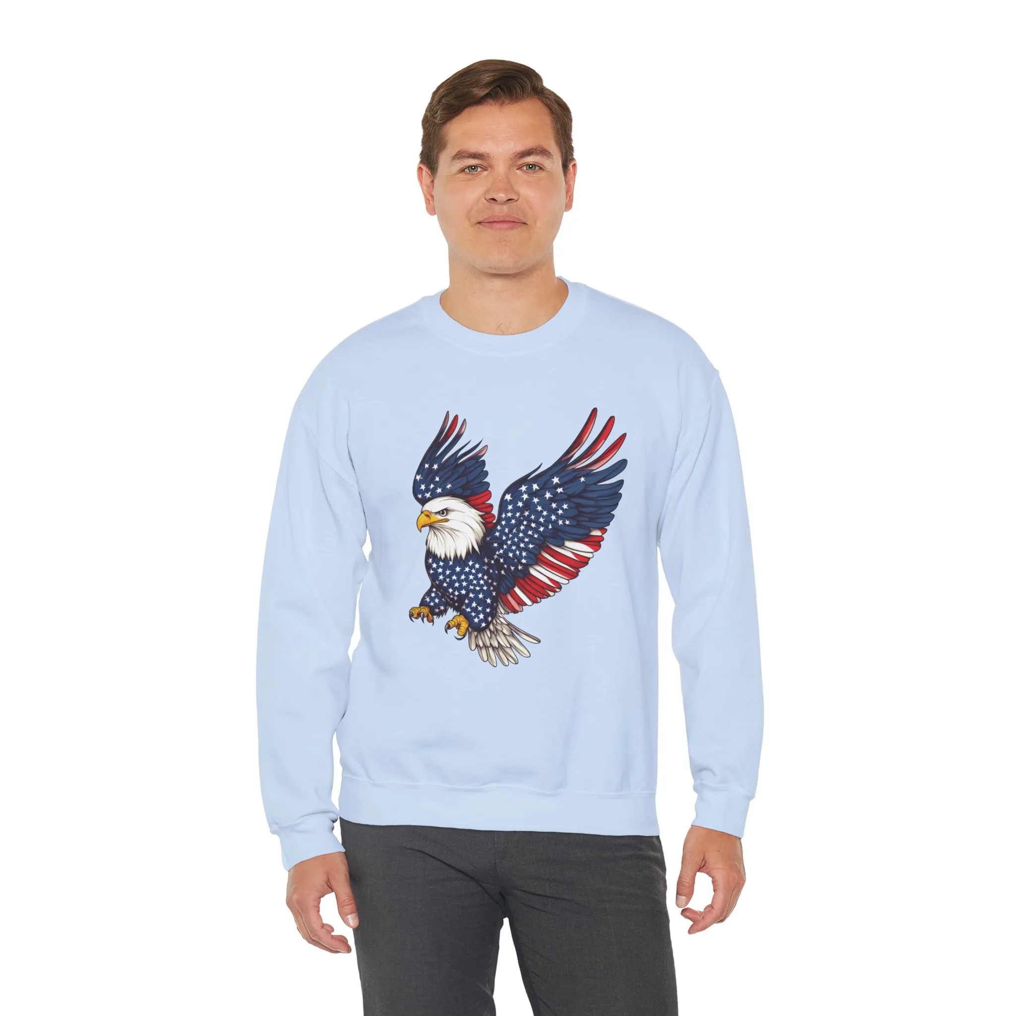 Patriotic Eagle Sweatshirt, Unisex Crewneck, USA Pride Apparel, Cozy Everyday Wear, Perfect for Independence Day, Gift for Patriots - Image 3