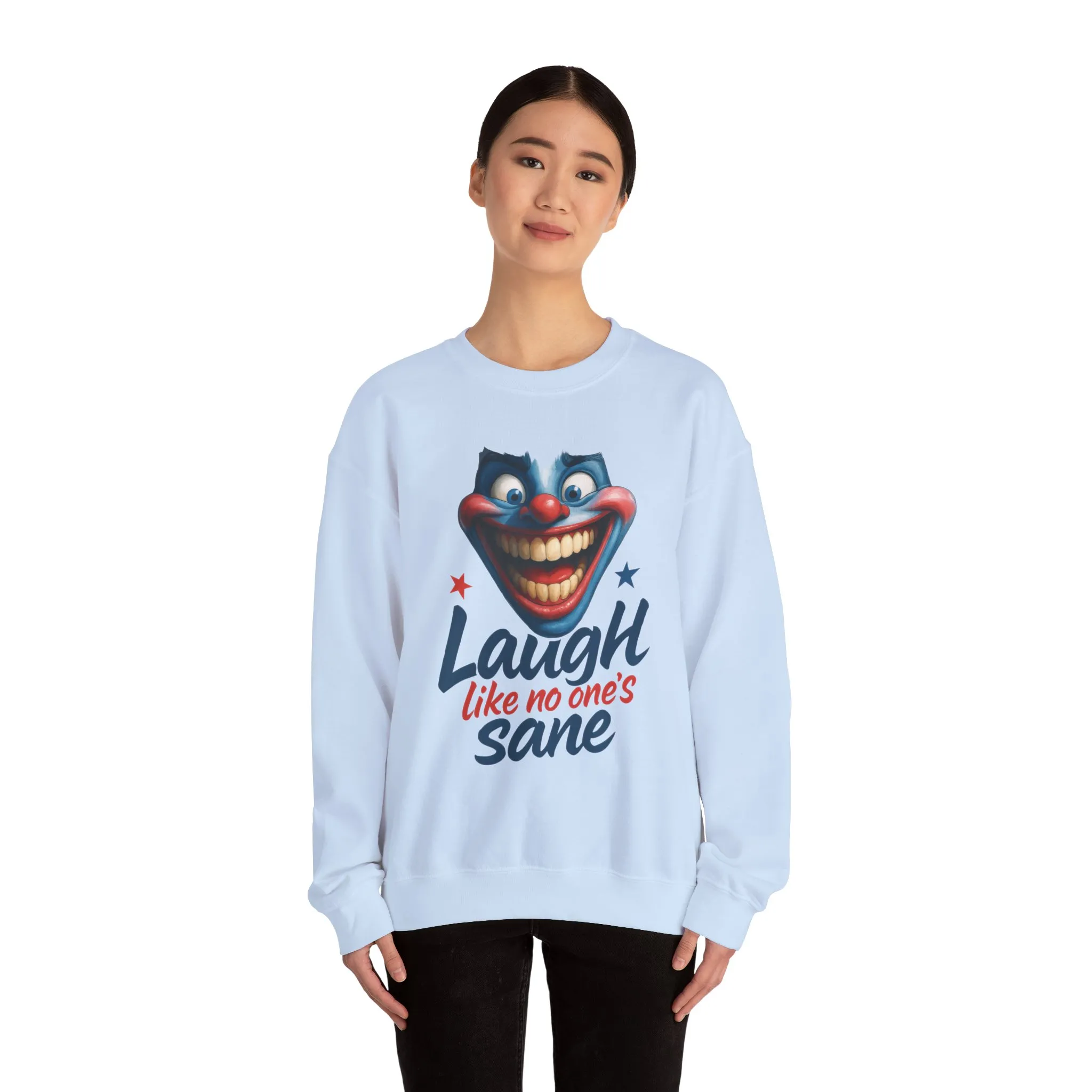 Funny Sweatshirt with 'Laugh Like No One's Sane' Design, Unisex Crewneck, Cozy Gift for Friends, Humor Apparel, Comfy Casual Wear - Image 20