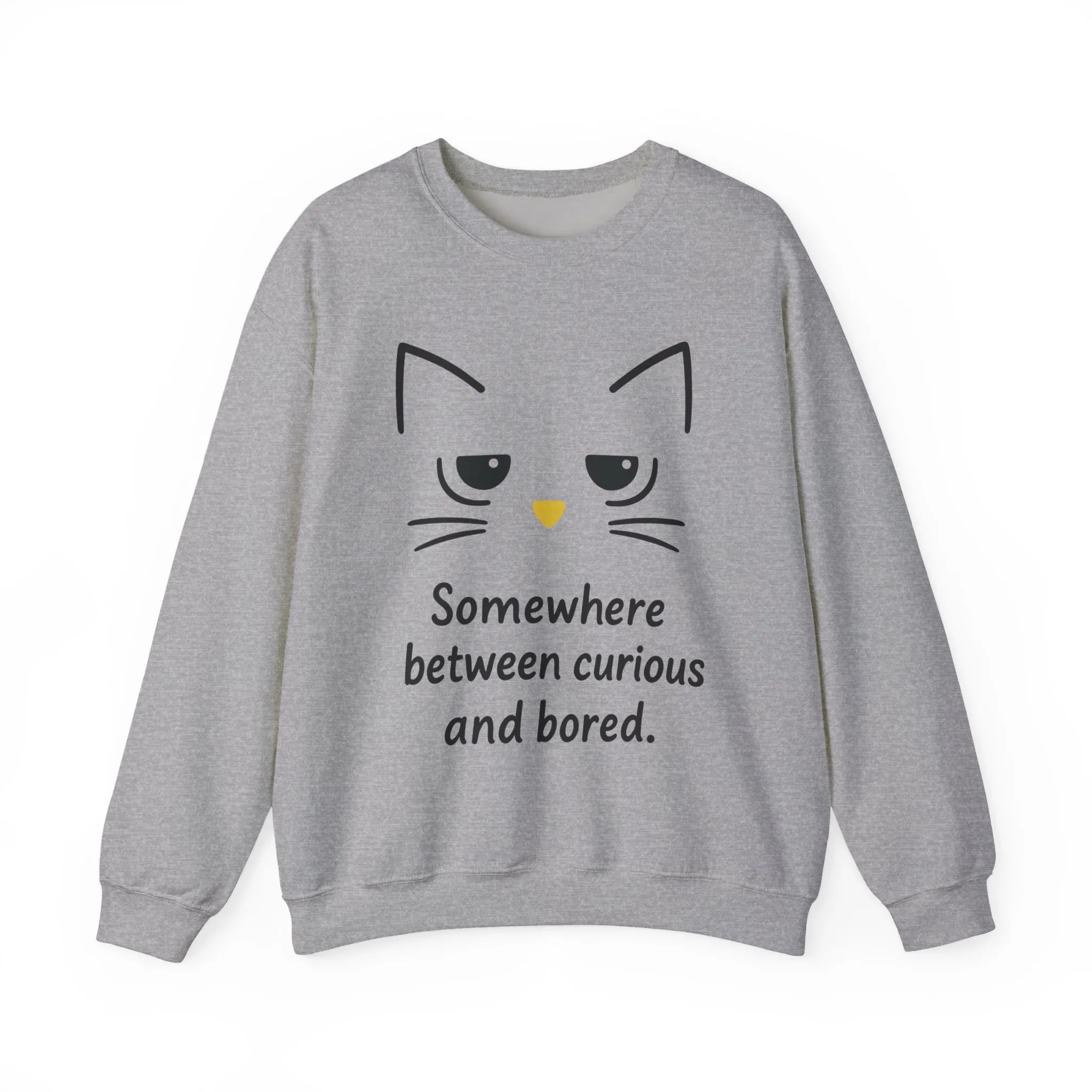 Whimsical Cat Crewneck Womens Sweatshirt, Cozy Relaxed Wear, Perfect Gift for Cat Lovers, Casual Everyday Style - Image 10