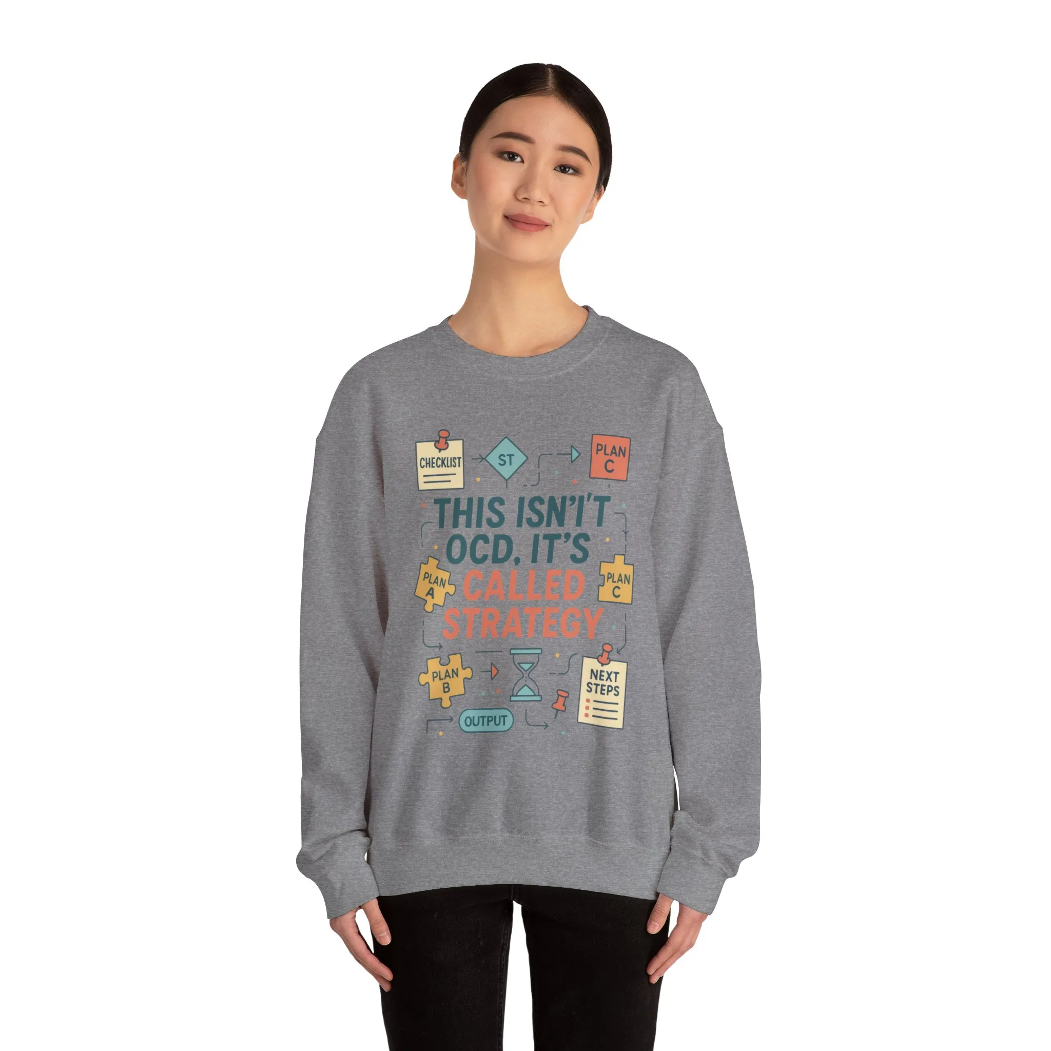 Funny Womens Planning Sweatshirt, This Isnt OCD Its Called Strategy, Sarcastic Organizer Pullover for Her, Strategy Sweatshirt - Image 11
