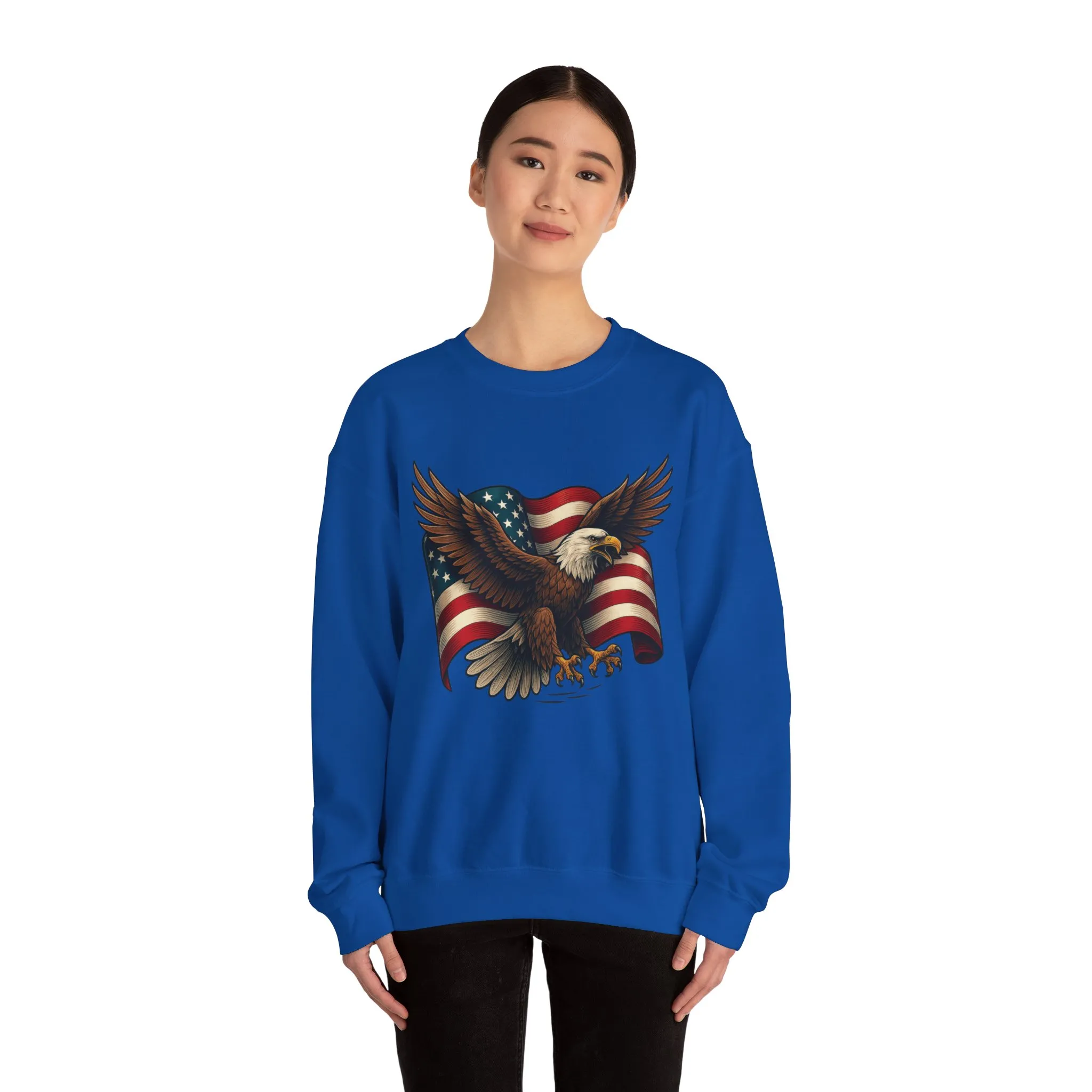 Patriotic Eagle Sweatshirt - Unisex Crewneck, USA Flag Apparel, Memorial Day, Veteran's Day, Independence Day, Gift for Patriots - Image 29
